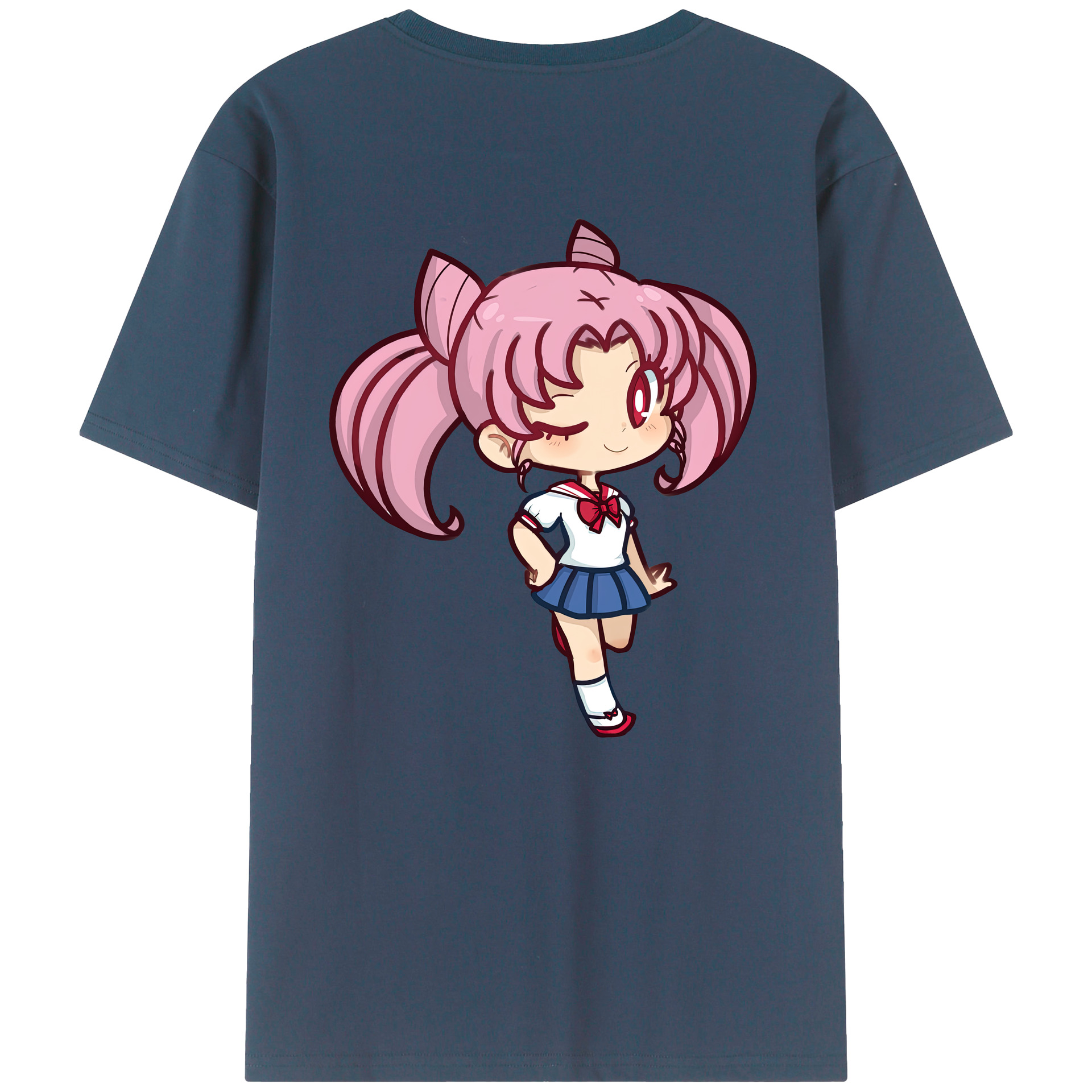 （画像用） 美少女戦士セーラームーン ちびうさ Sailor Moon Chibiusa Tsukino Usagi Small Lady Serenity レディース半袖Tシャツ(バックプリント)