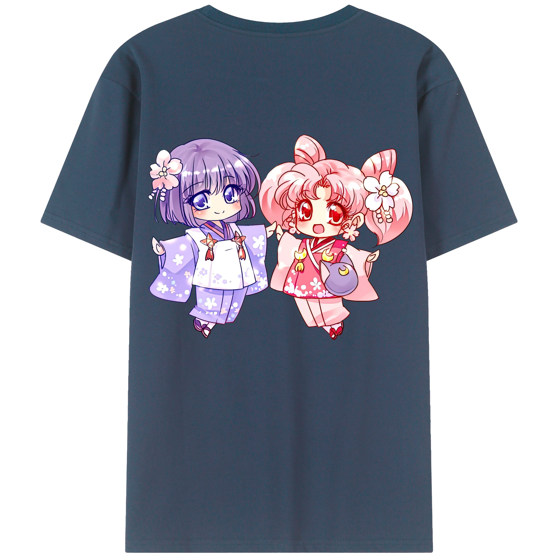 （画像用） 美少女戦士セーラームーン ちびうさ Sailor Moon Chibiusa Tsukino Usagi Small Lady Serenity レディース半袖Tシャツ(バックプリント)