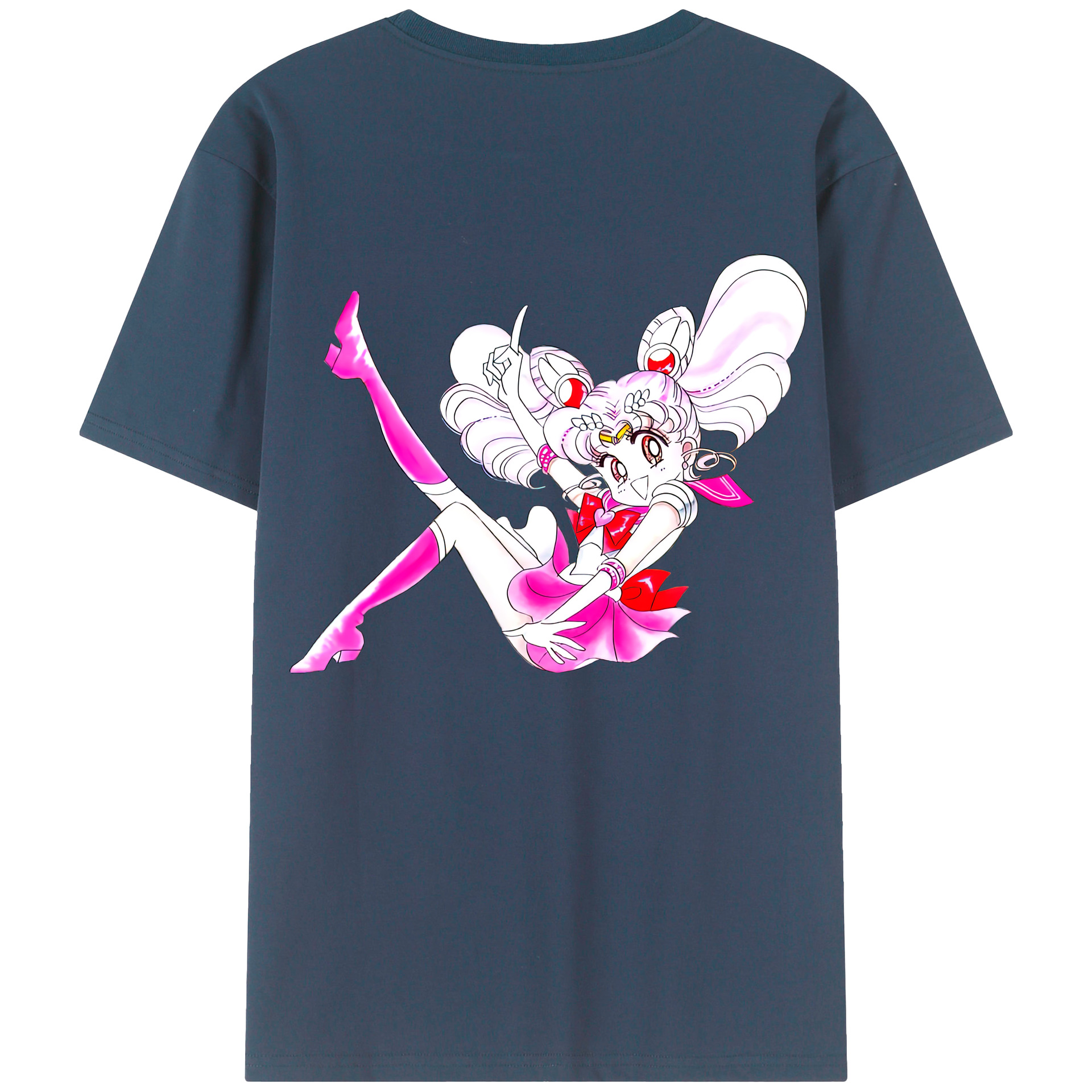 （画像用） 美少女戦士セーラームーン ちびうさ Sailor Moon Chibiusa Tsukino Usagi Small Lady Serenity レディース半袖Tシャツ(バックプリント)