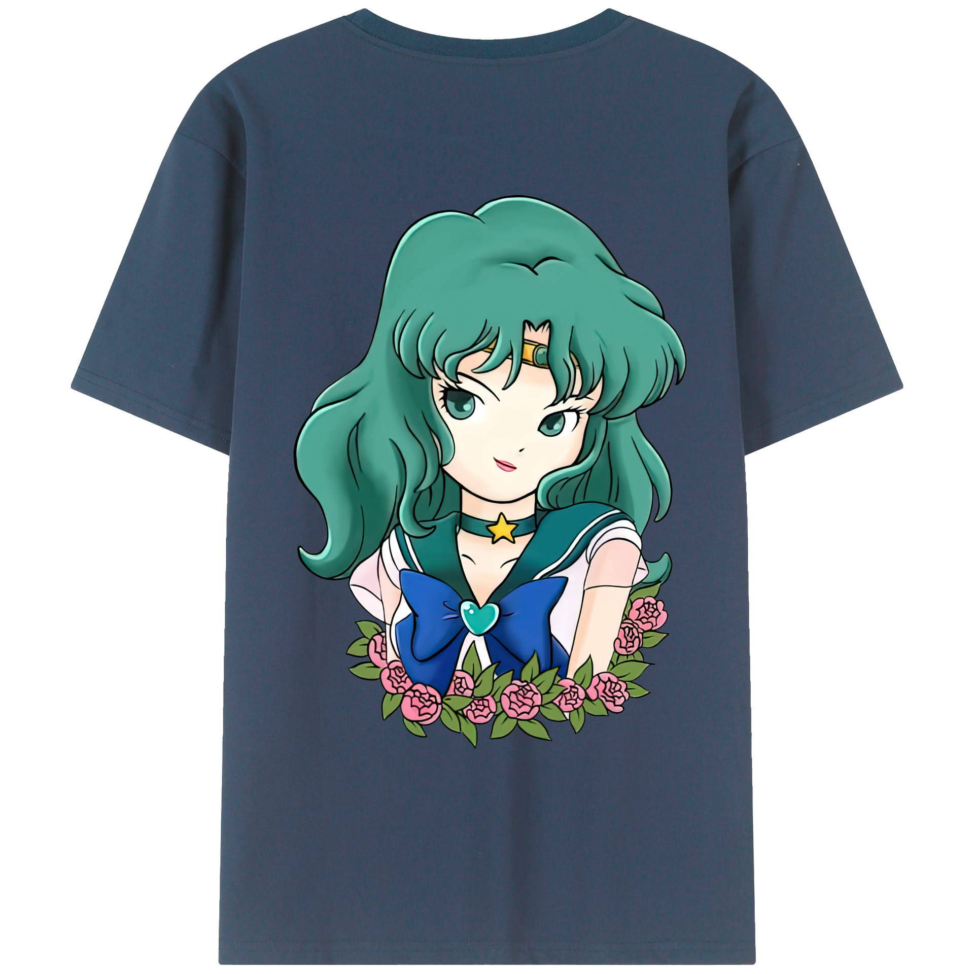 （画像用） 美少女戦士セーラームーン 海王 みちる（かいおう みちる） Sailor Moon Kaiou Michiru レディース半袖Tシャツ(バックプリント)