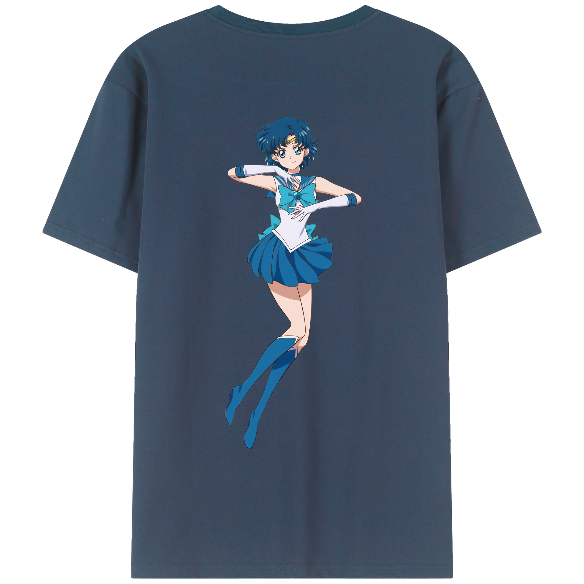 （画像用） 美少女戦士セーラームーン 水野 亜美 みずの あみ Sailor Moon Mizuno Ami レディース半袖Tシャツ(バックプリント)