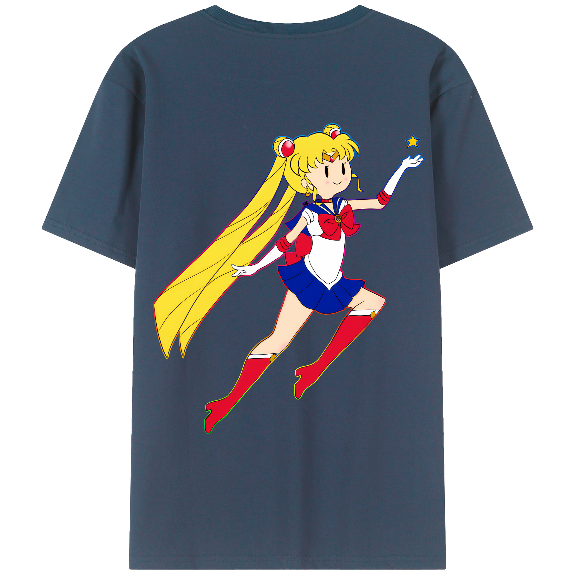 （画像用） 美少女戦士セーラームーン 月野 うさぎ つきの うさぎ Sailor Moon Tsukino Usagi レディース半袖Tシャツ(バックプリント)