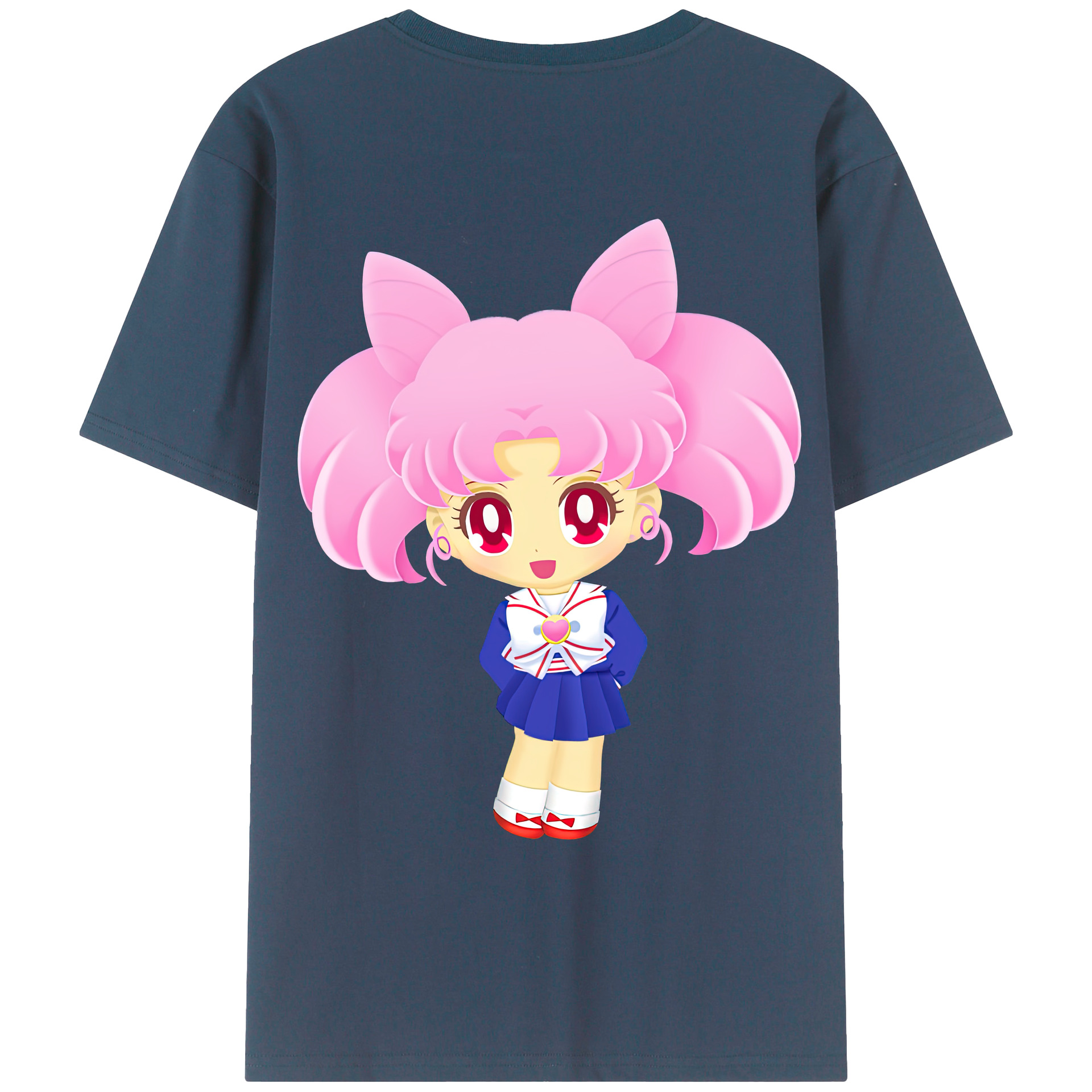（画像用） 美少女戦士セーラームーン ちびうさ Sailor Moon Chibiusa Tsukino Usagi Small Lady Serenity レディース半袖Tシャツ(バックプリント)