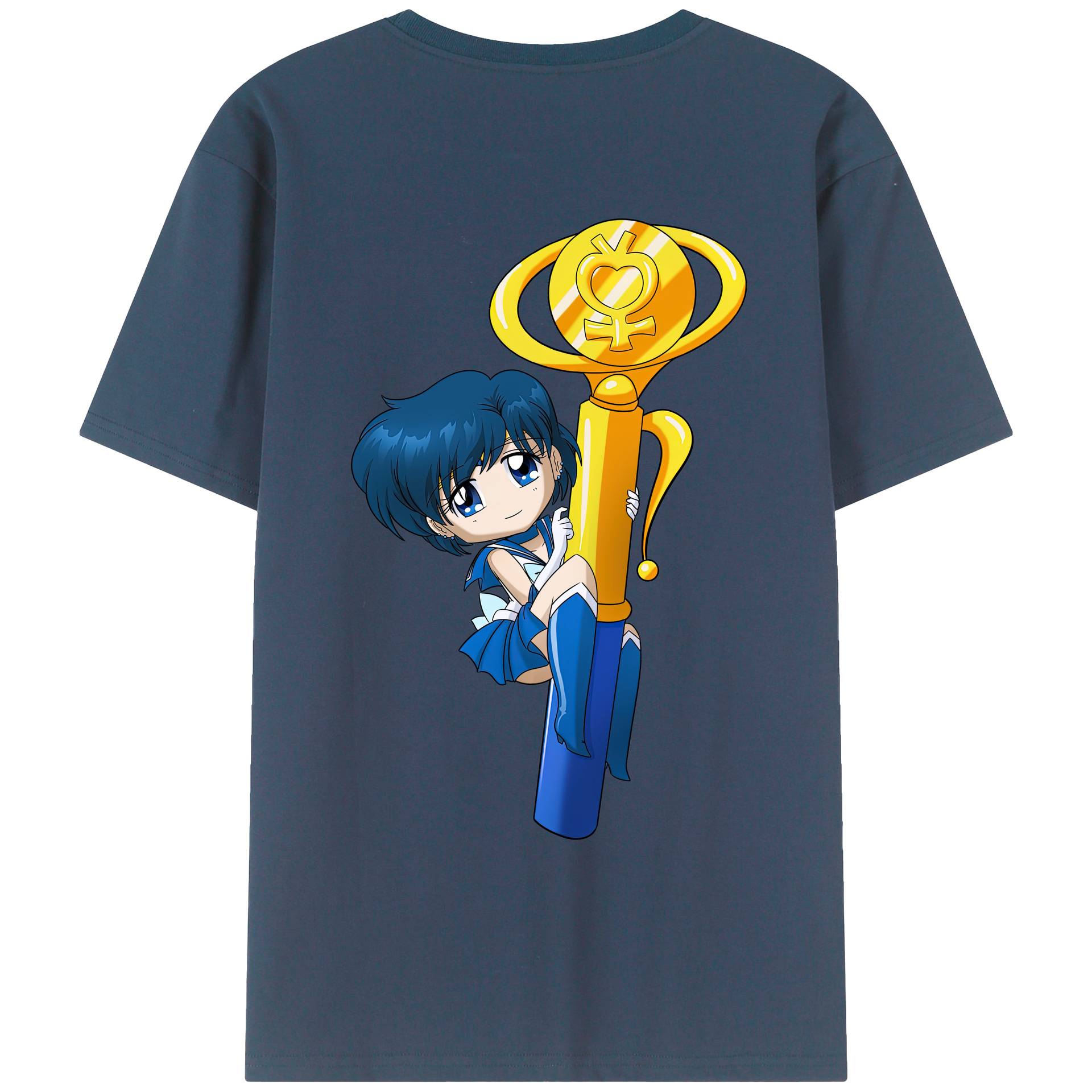 （画像用） 美少女戦士セーラームーン 水野 亜美 みずの あみ Sailor Moon Mizuno Ami レディース半袖Tシャツ(バックプリント)