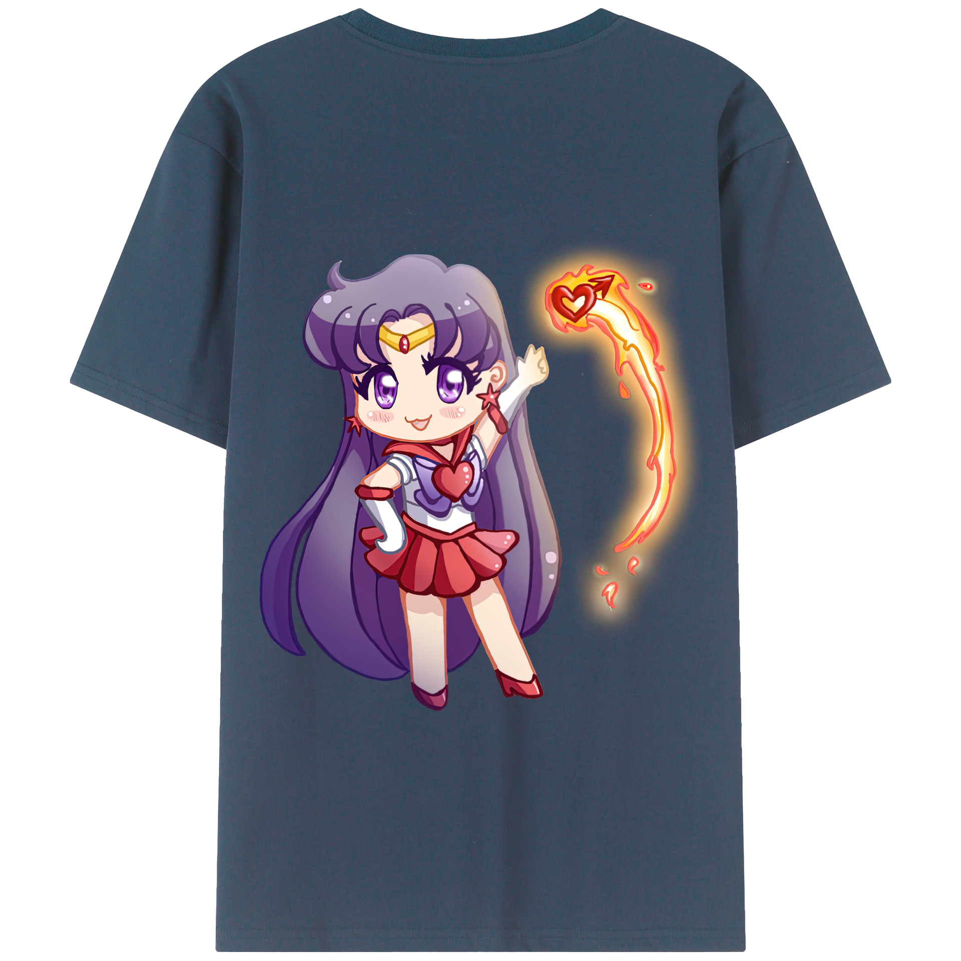 （画像用） 美少女戦士セーラームーン 火野レイ ひの レイ Sailor Moon Hino Rei （セーラーマーズ,Sailor Mars） レディース半袖Tシャツ(バックプリント)