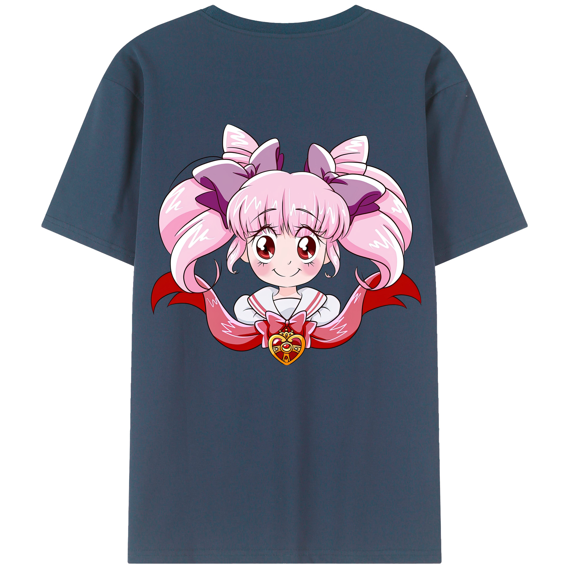 （画像用） 美少女戦士セーラームーン ちびうさ Sailor Moon Chibiusa Tsukino Usagi Small Lady Serenity レディース半袖Tシャツ(バックプリント)
