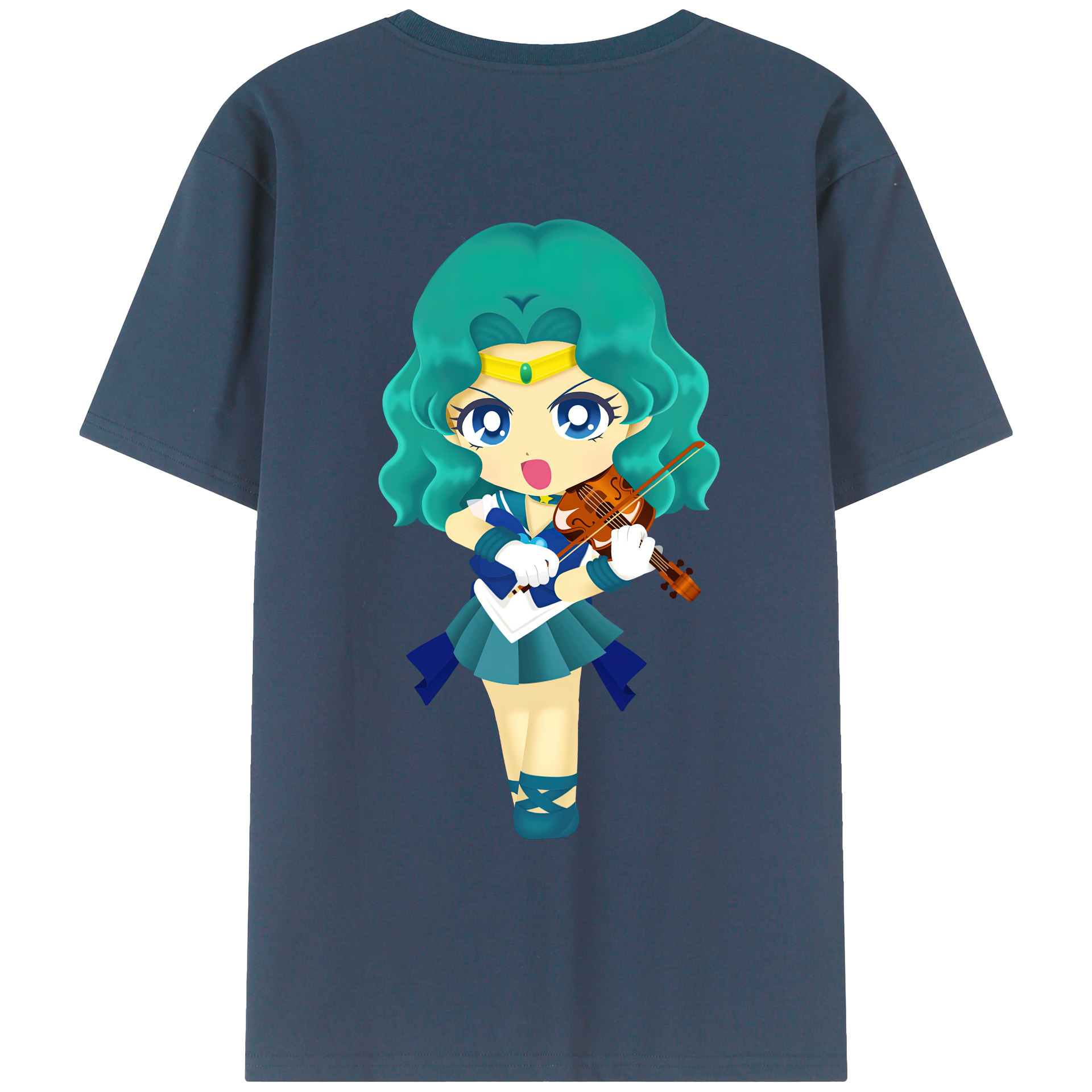 （画像用） 美少女戦士セーラームーン 海王 みちる（かいおう みちる） Sailor Moon Kaiou Michiru レディース半袖Tシャツ(バックプリント)
