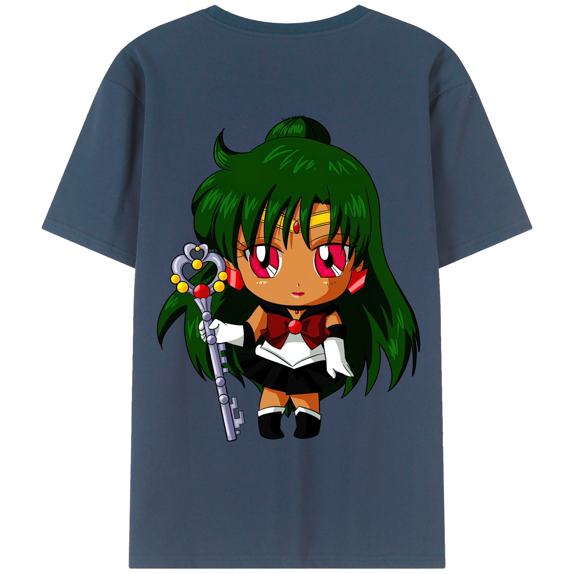 （画像用） 美少女戦士セーラームーン 冥王せつな Sailor Moon Meiou Setsuna レディース半袖Tシャツ(バックプリント)