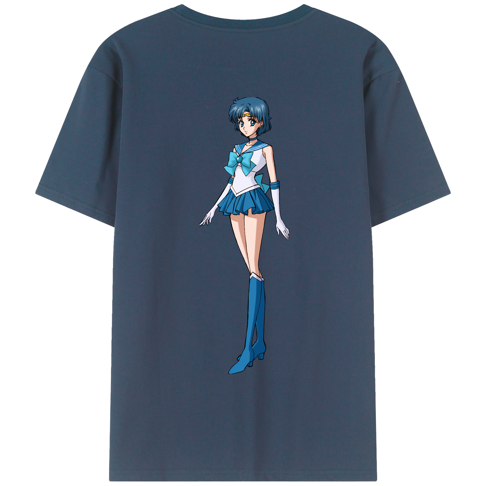 （画像用） 美少女戦士セーラームーン 水野 亜美 みずの あみ Sailor Moon Mizuno Ami レディース半袖Tシャツ(バックプリント)