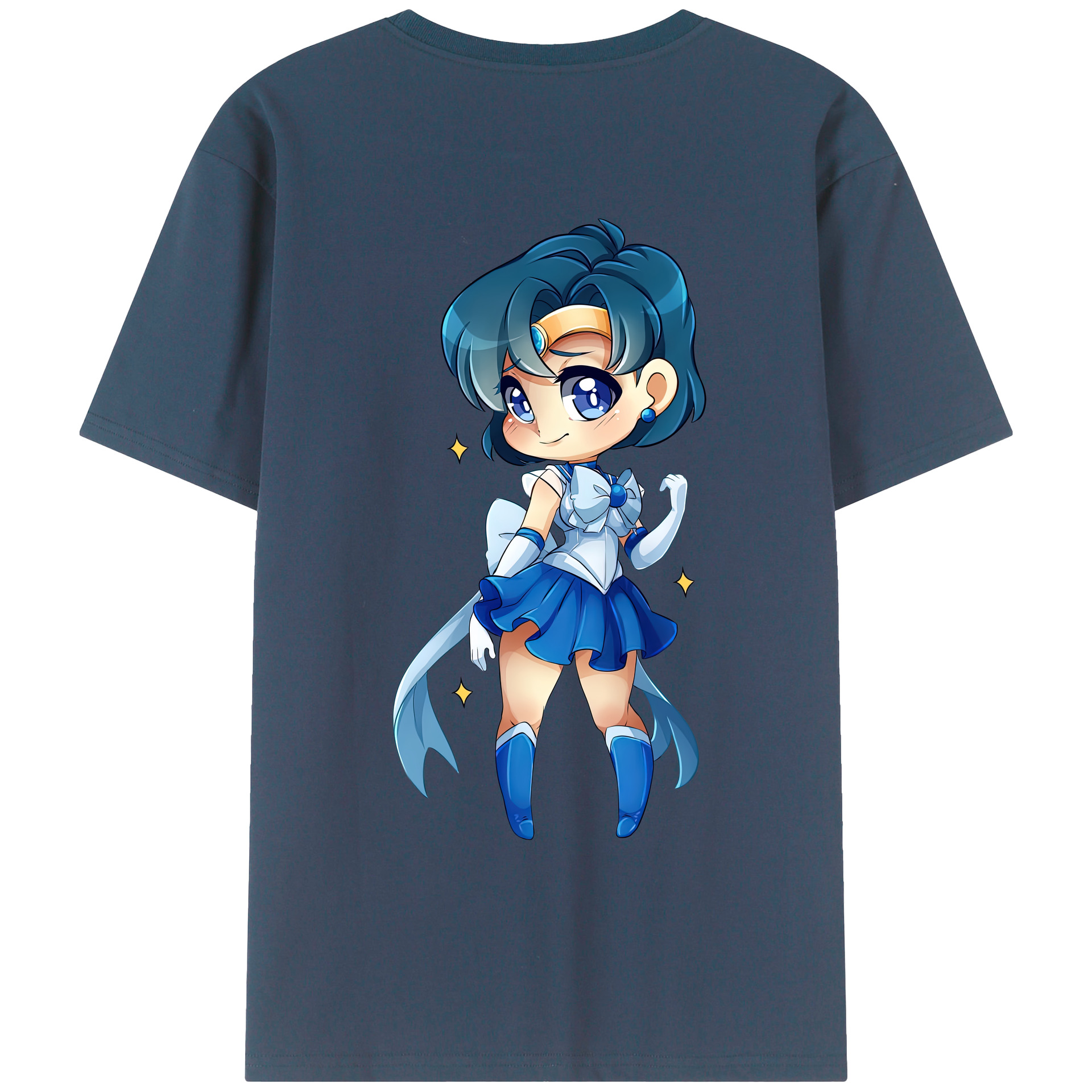 （画像用） 美少女戦士セーラームーン 水野 亜美 みずの あみ Sailor Moon Mizuno Ami レディース半袖Tシャツ(バックプリント)