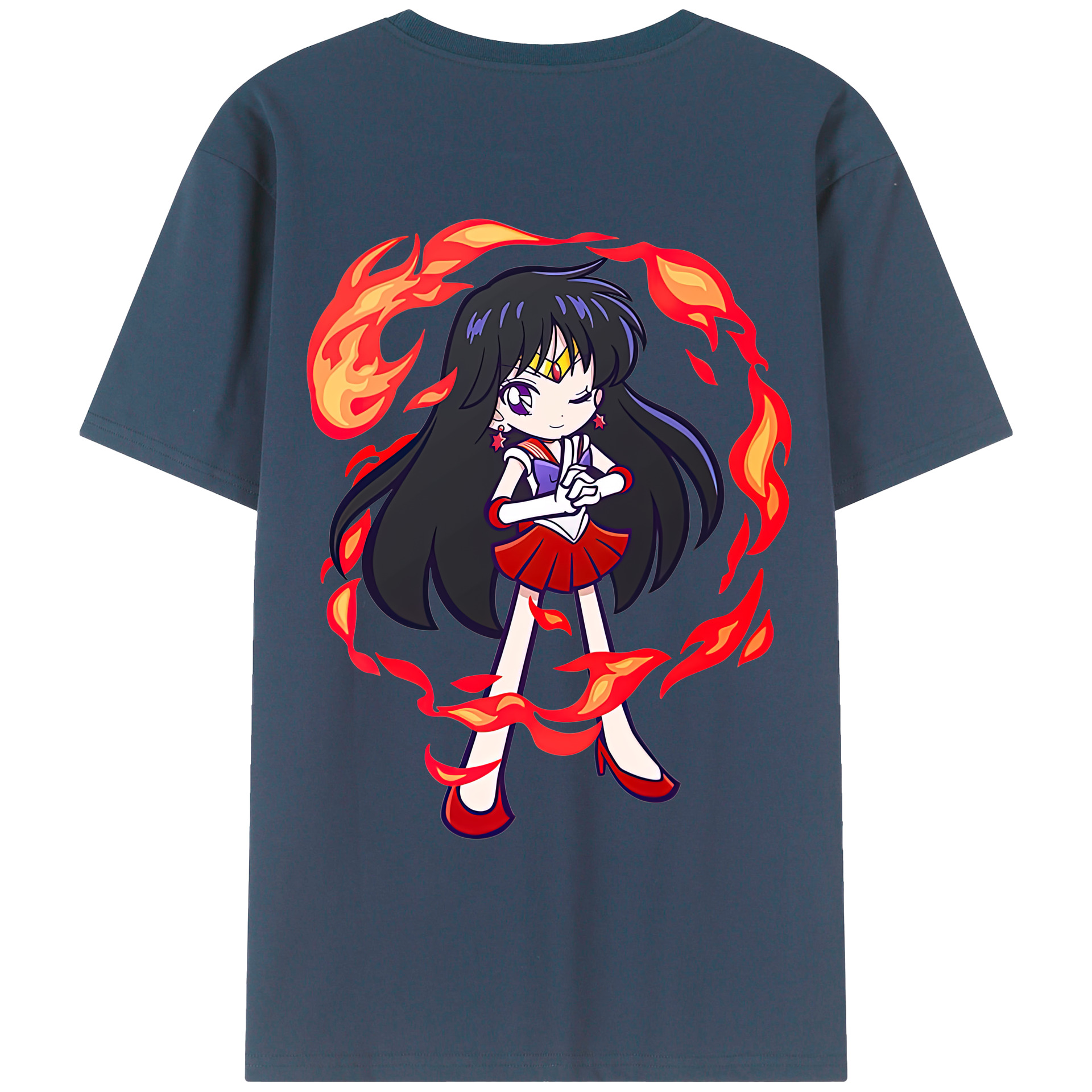 （画像用） 美少女戦士セーラームーン 火野レイ ひの レイ Sailor Moon Hino Rei （セーラーマーズ,Sailor Mars） レディース半袖Tシャツ(バックプリント)