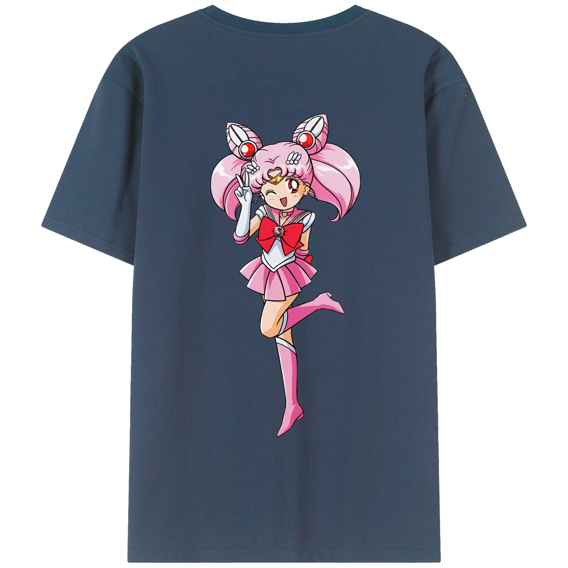 （画像用） 美少女戦士セーラームーン ちびうさ Sailor Moon Chibiusa Tsukino Usagi Small Lady Serenity レディース半袖Tシャツ(バックプリント)
