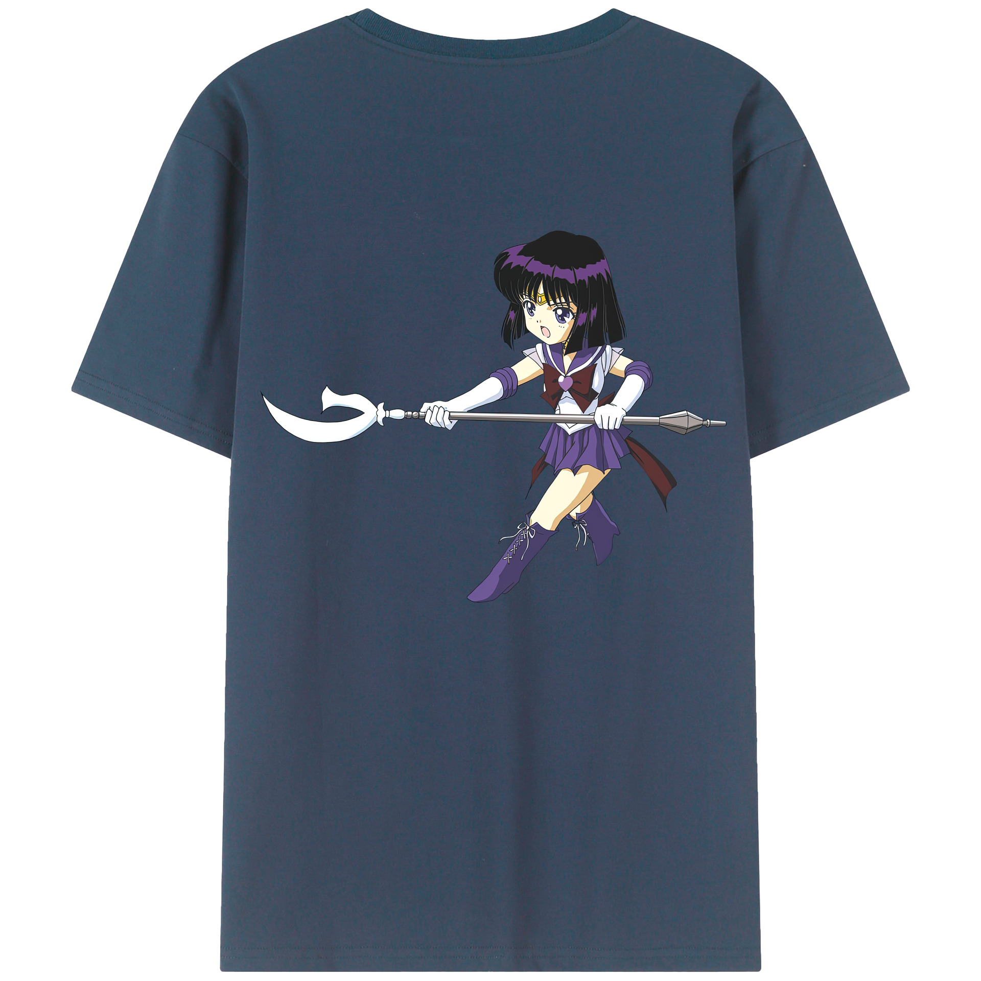（画像用） 美少女戦士セーラームーン 土萠ほたる Sailor Moon Tomoe Hotaru （セーラーサターン；Sailor Saturn） レディース半袖Tシャツ(バックプリント)