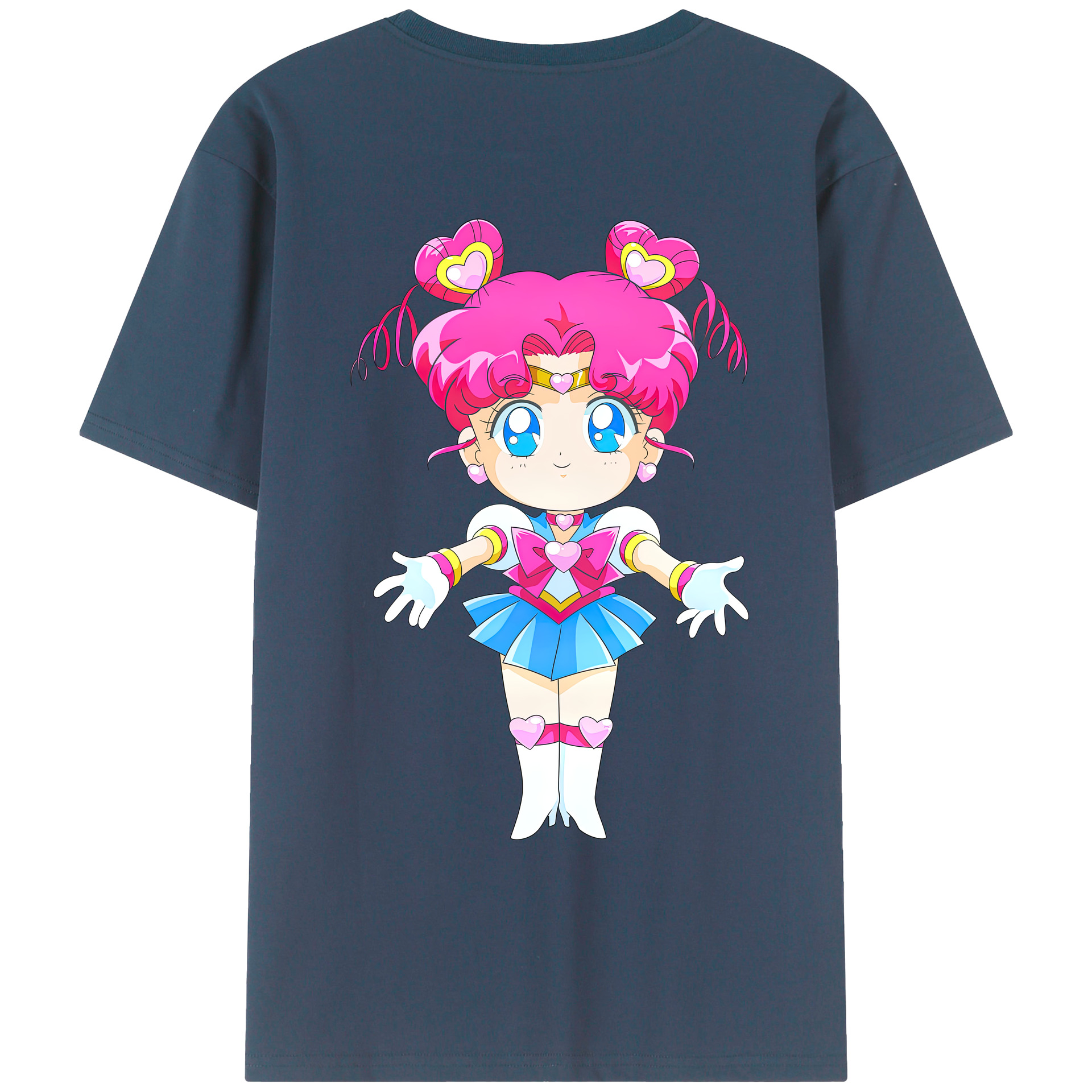 （画像用） 美少女戦士セーラームーン ちびうさ Sailor Moon Chibiusa Tsukino Usagi Small Lady Serenity レディース半袖Tシャツ(バックプリント)
