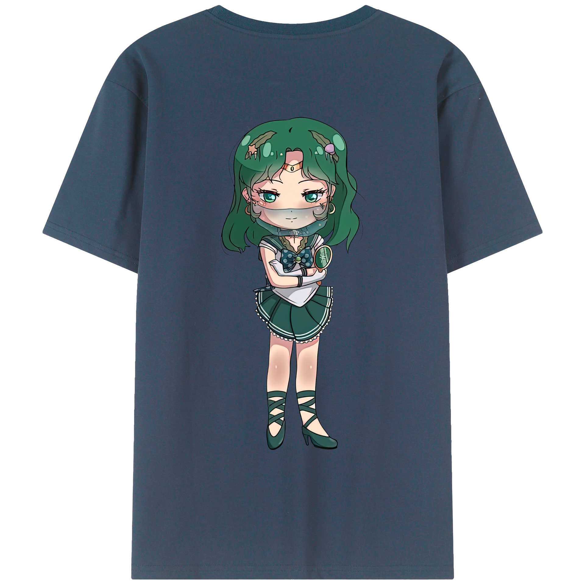 （画像用） 美少女戦士セーラームーン 海王 みちる（かいおう みちる） Sailor Moon Kaiou Michiru レディース半袖Tシャツ(バックプリント)