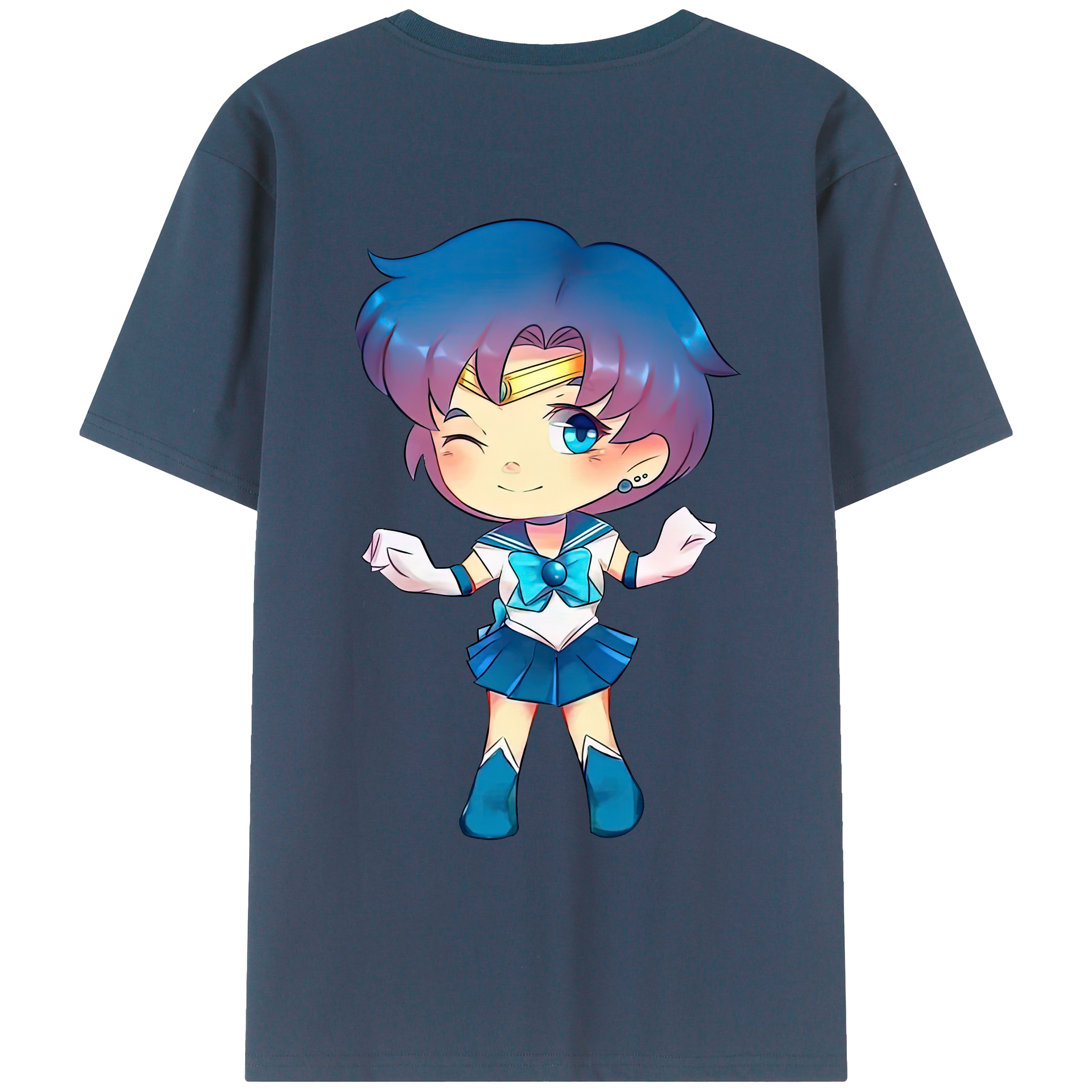 （画像用） 美少女戦士セーラームーン 水野 亜美 みずの あみ Sailor Moon Mizuno Ami レディース半袖Tシャツ(バックプリント)