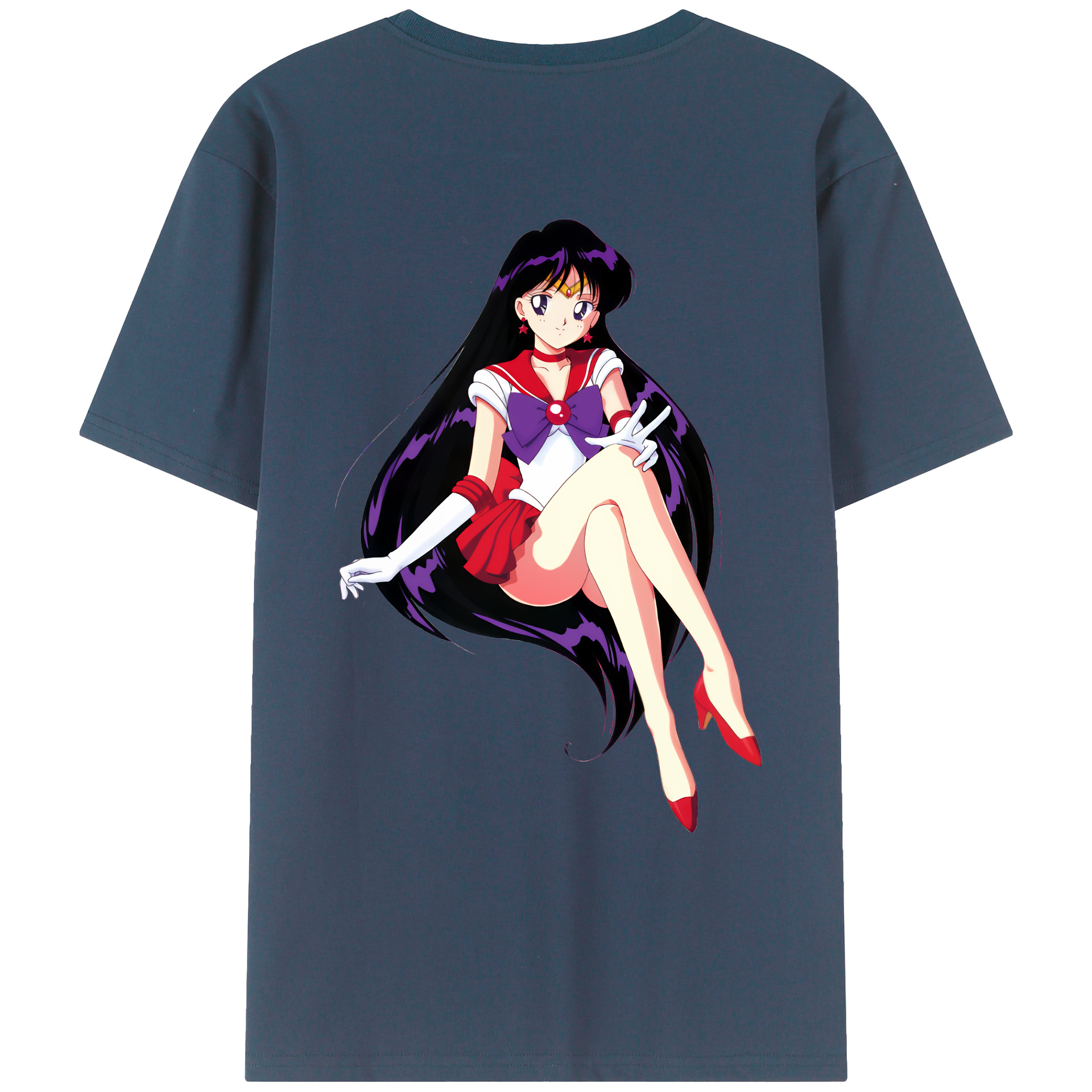 （画像用） 美少女戦士セーラームーン 火野レイ ひの レイ Sailor Moon Hino Rei （セーラーマーズ,Sailor Mars） レディース半袖Tシャツ(バックプリント)