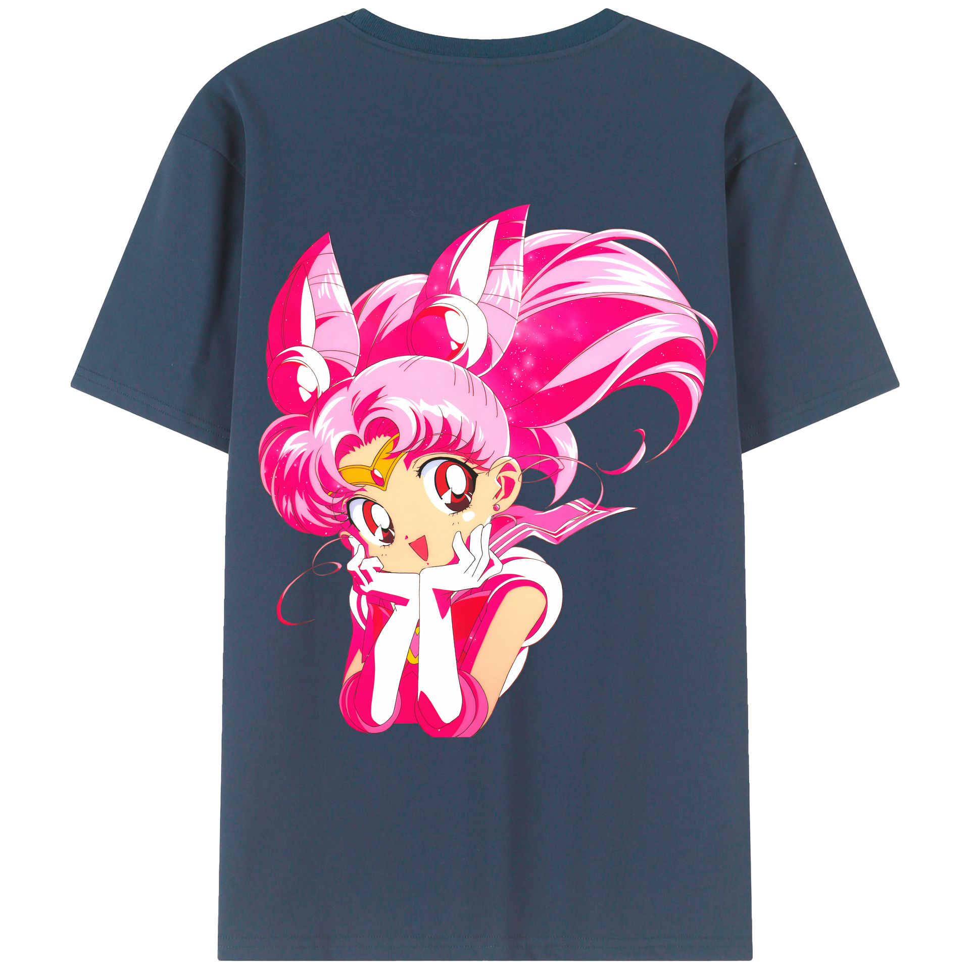 （画像用） 美少女戦士セーラームーン ちびうさ Sailor Moon Chibiusa Tsukino Usagi Small Lady Serenity レディース半袖Tシャツ(バックプリント)