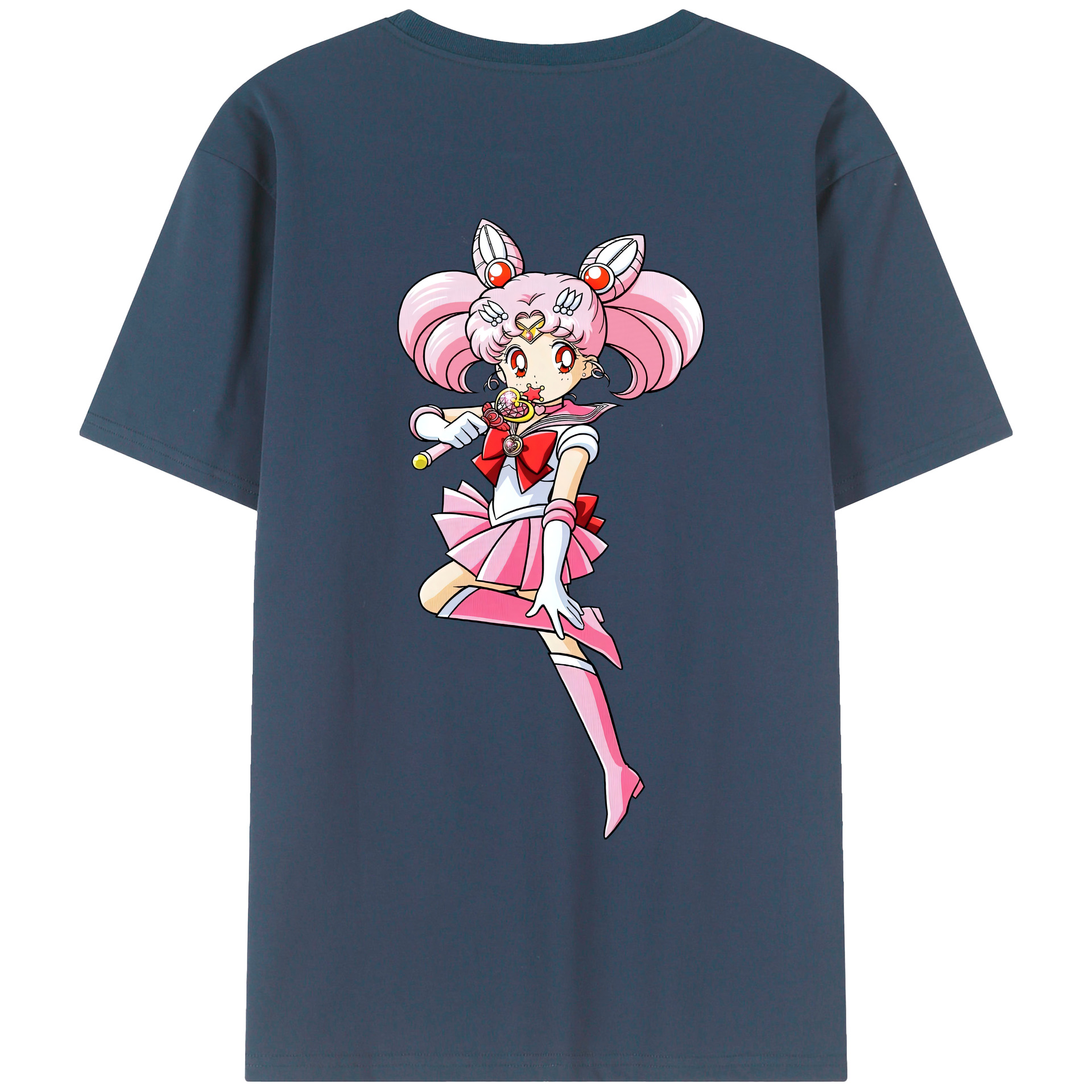 （画像用） 美少女戦士セーラームーン ちびうさ Sailor Moon Chibiusa Tsukino Usagi Small Lady Serenity レディース半袖Tシャツ(バックプリント)