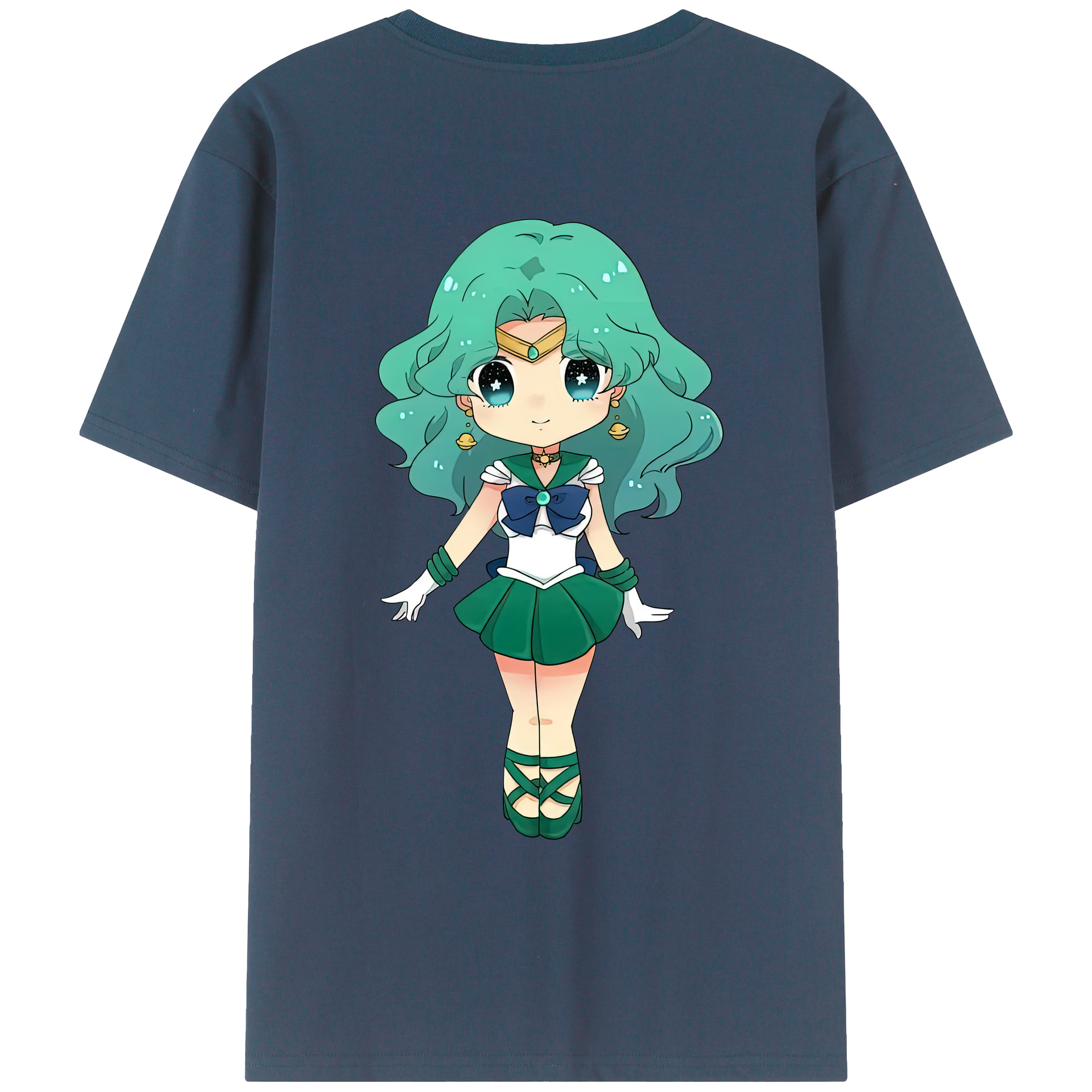 （画像用） 美少女戦士セーラームーン 海王 みちる（かいおう みちる） Sailor Moon Kaiou Michiru レディース半袖Tシャツ(バックプリント)