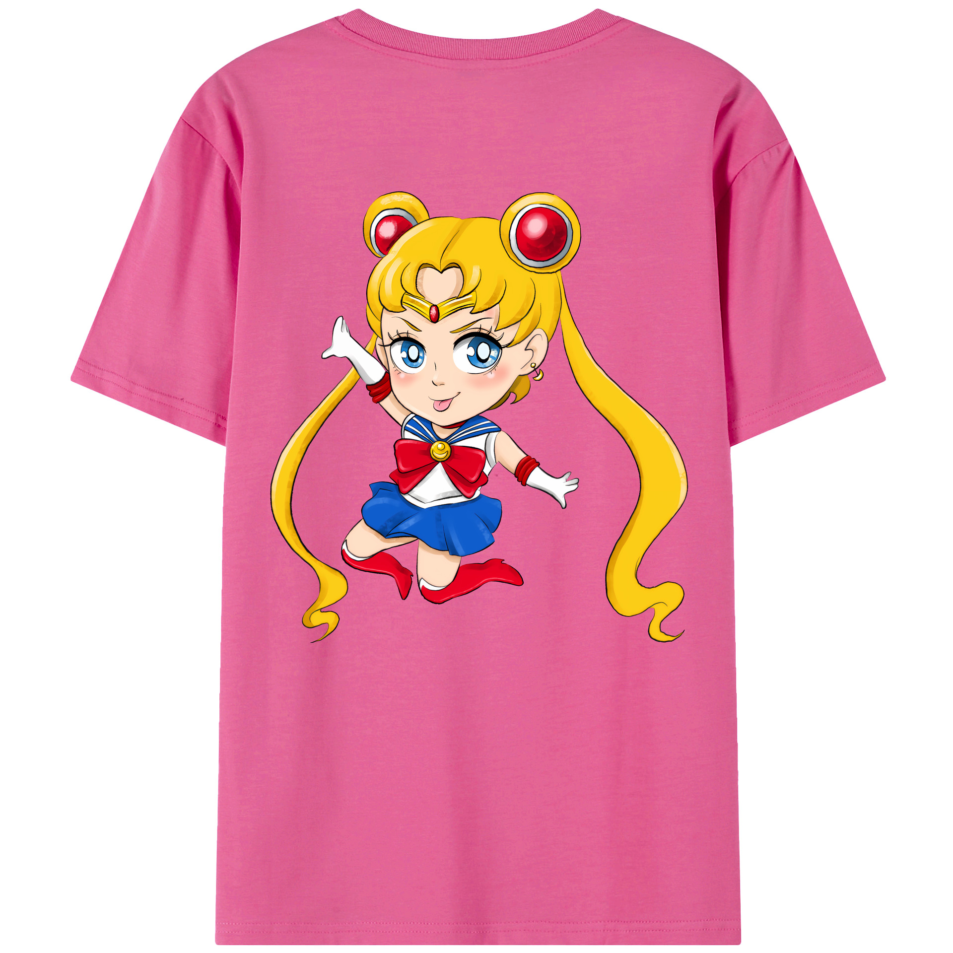 （画像用） 美少女戦士セーラームーン 月野 うさぎ つきの うさぎ Sailor Moon Tsukino Usagi レディース半袖Tシャツ(バックプリント)