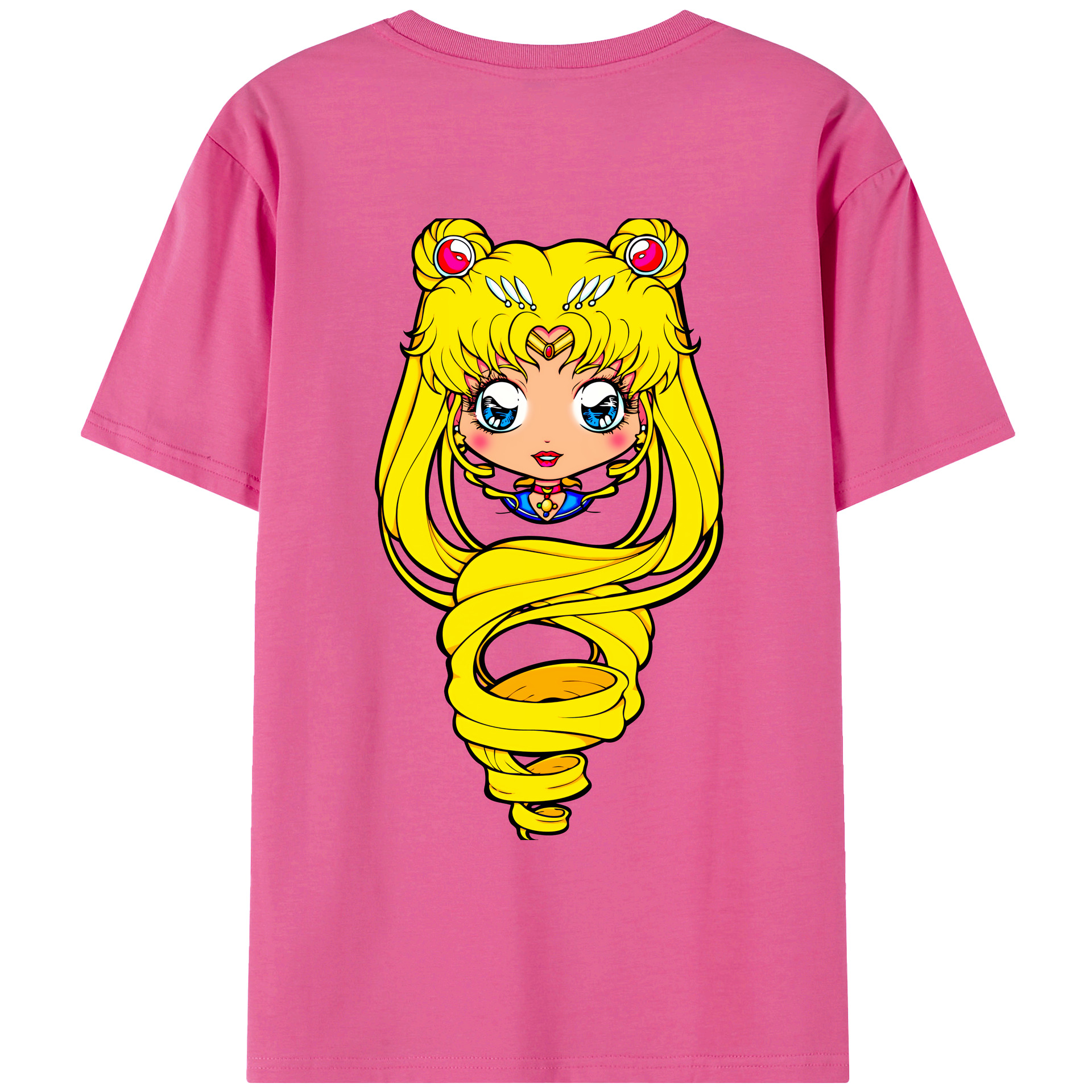 （画像用） 美少女戦士セーラームーン 月野 うさぎ つきの うさぎ Sailor Moon Tsukino Usagi レディース半袖Tシャツ(バックプリント)