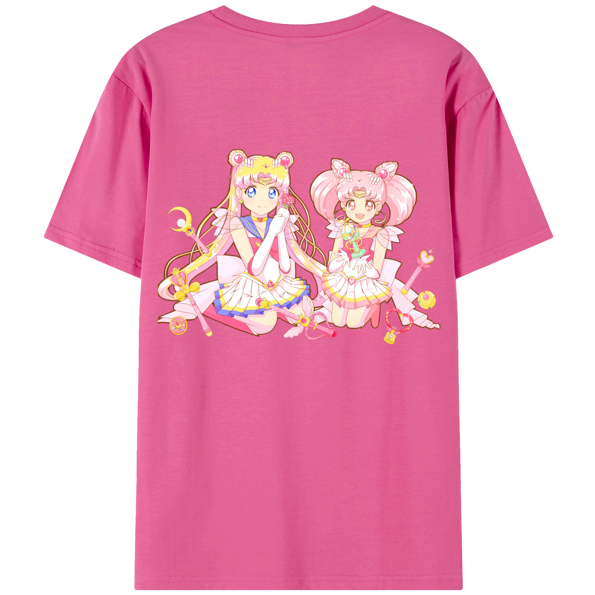 （画像用） 美少女戦士セーラームーン 月野 うさぎ つきの うさぎ Sailor Moon Tsukino Usagi レディース半袖Tシャツ(バックプリント)