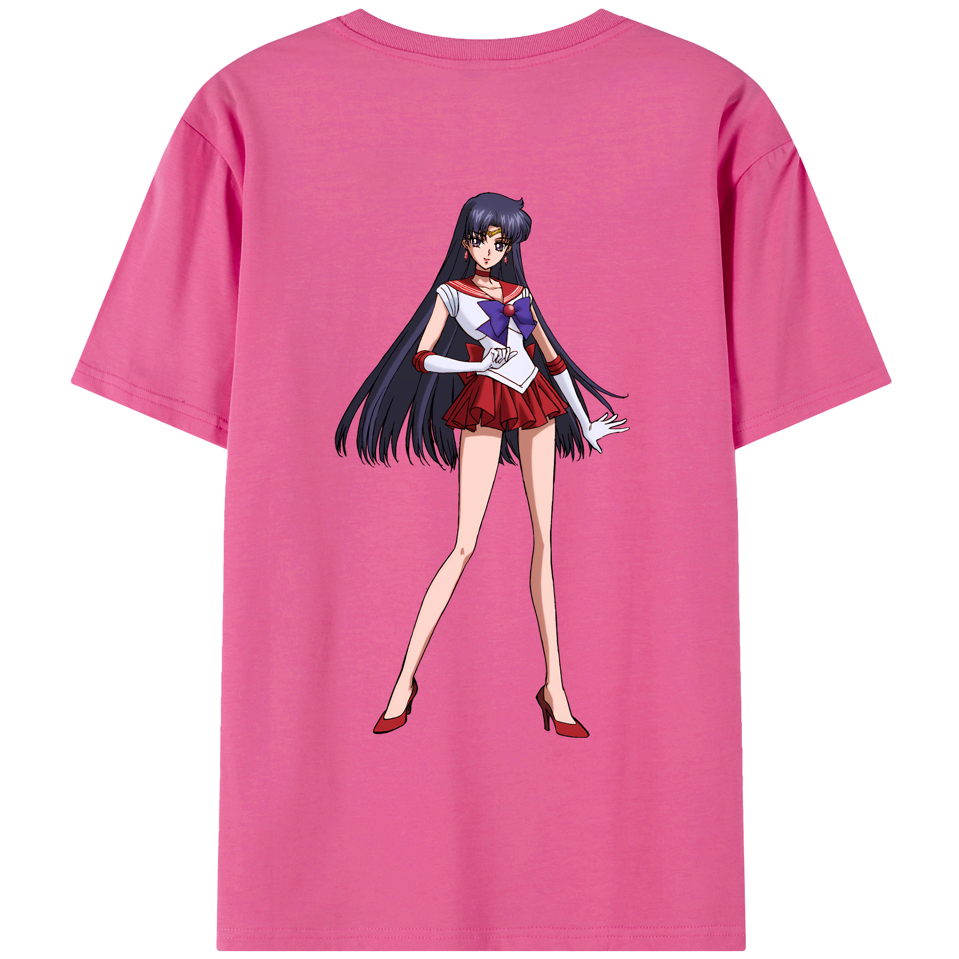（画像用） 美少女戦士セーラームーン 火野レイ ひの レイ Sailor Moon Hino Rei （セーラーマーズ,Sailor Mars） レディース半袖Tシャツ(バックプリント)