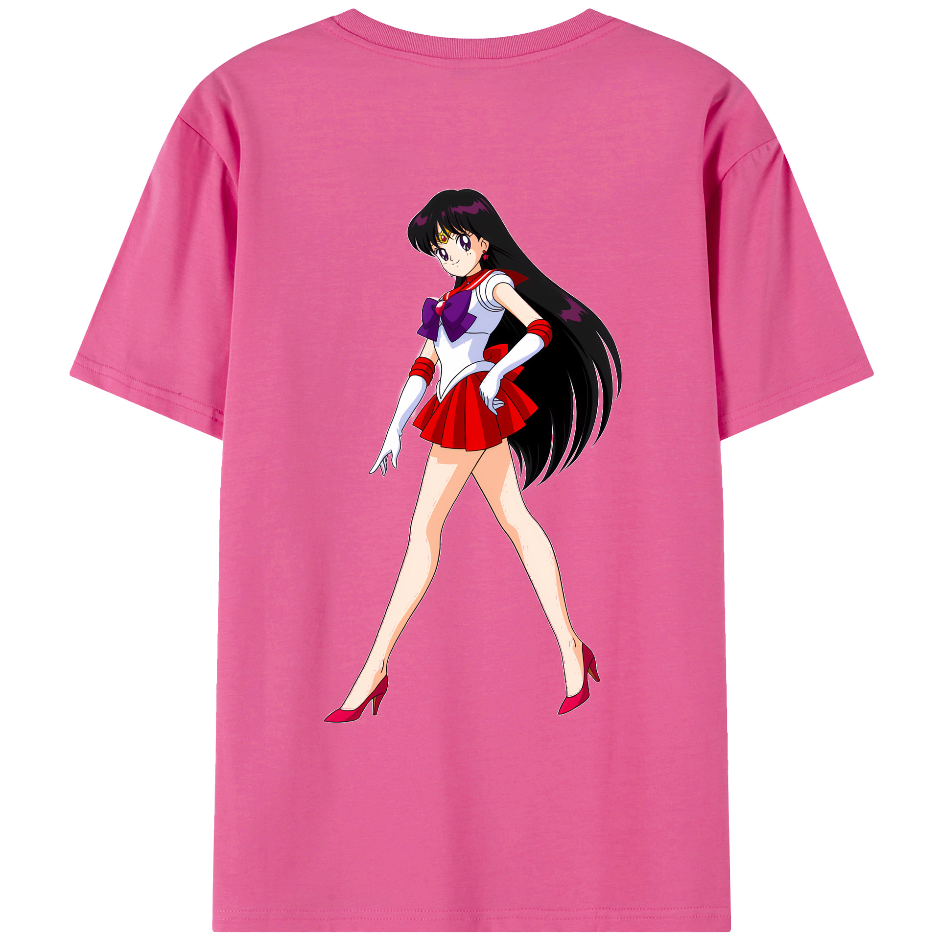 （画像用） 美少女戦士セーラームーン 火野レイ ひの レイ Sailor Moon Hino Rei （セーラーマーズ,Sailor Mars） レディース半袖Tシャツ(バックプリント)