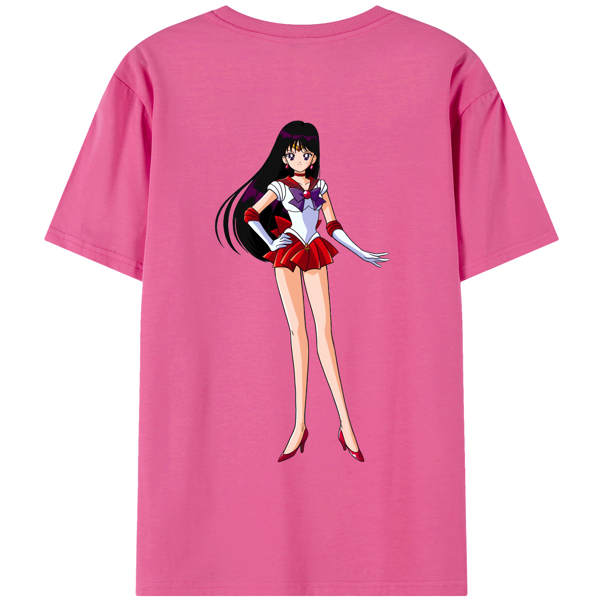 （画像用） 美少女戦士セーラームーン 火野レイ ひの レイ Sailor Moon Hino Rei （セーラーマーズ,Sailor Mars） レディース半袖Tシャツ(バックプリント)