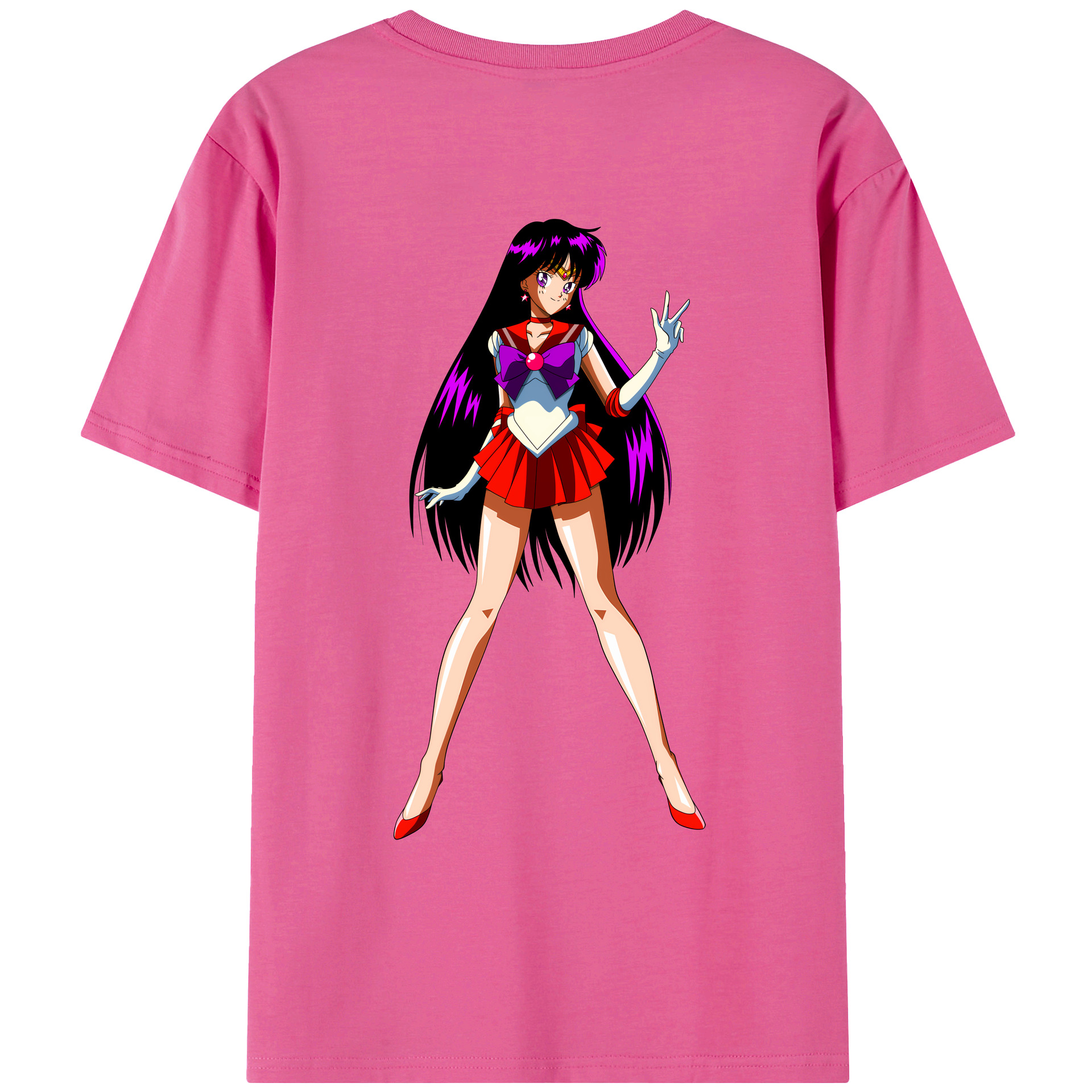 （画像用） 美少女戦士セーラームーン 火野レイ ひの レイ Sailor Moon Hino Rei （セーラーマーズ,Sailor Mars） レディース半袖Tシャツ(バックプリント)