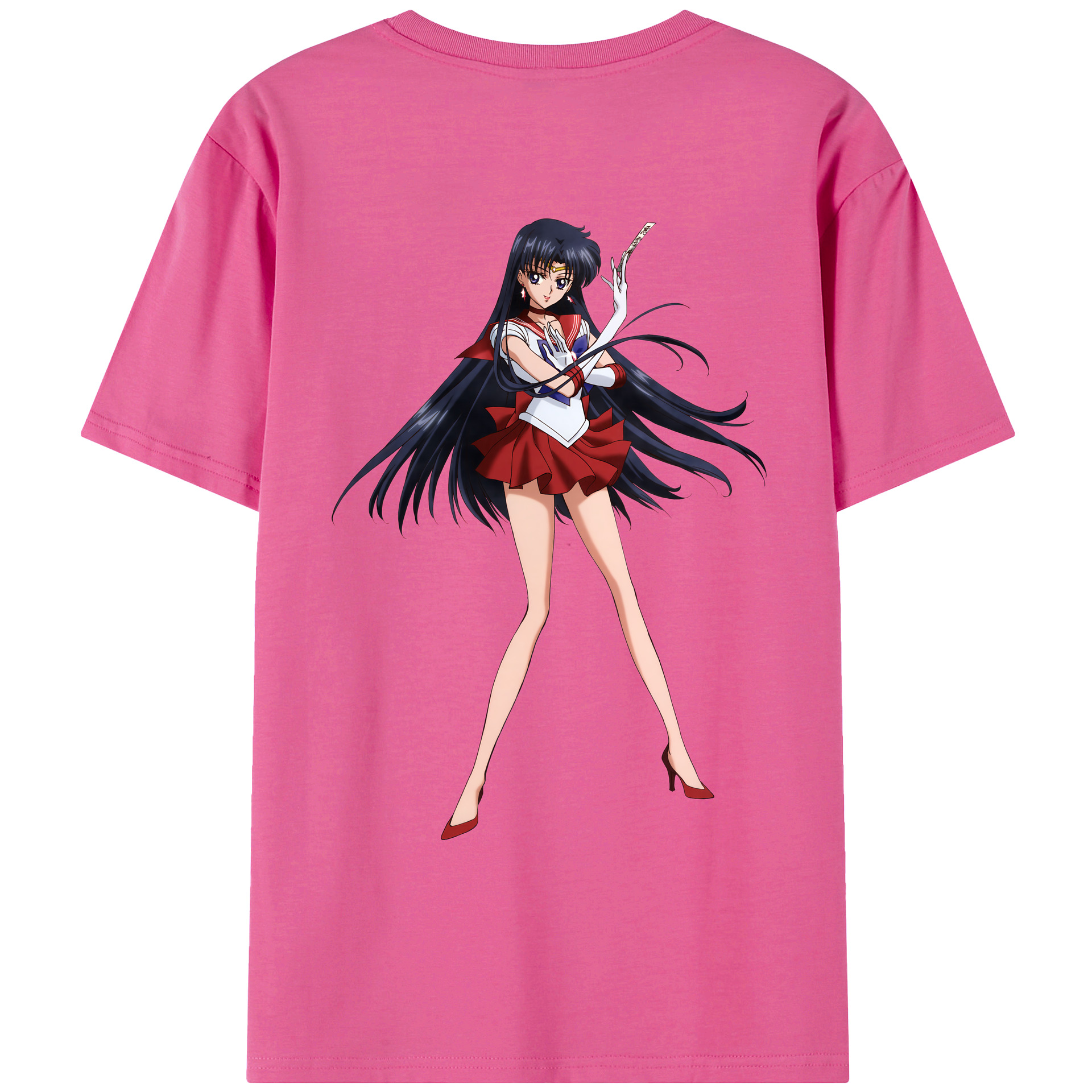 （画像用） 美少女戦士セーラームーン 火野レイ ひの レイ Sailor Moon Hino Rei （セーラーマーズ,Sailor Mars） レディース半袖Tシャツ(バックプリント)