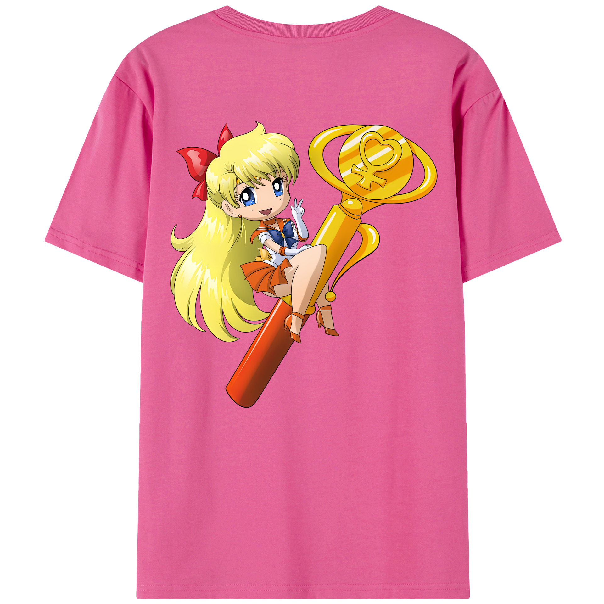 （画像用） 美少女戦士セーラームーン 愛野 美奈子 あいの みなこ Sailor Moon Aino Minako レディース半袖Tシャツ(バックプリント)