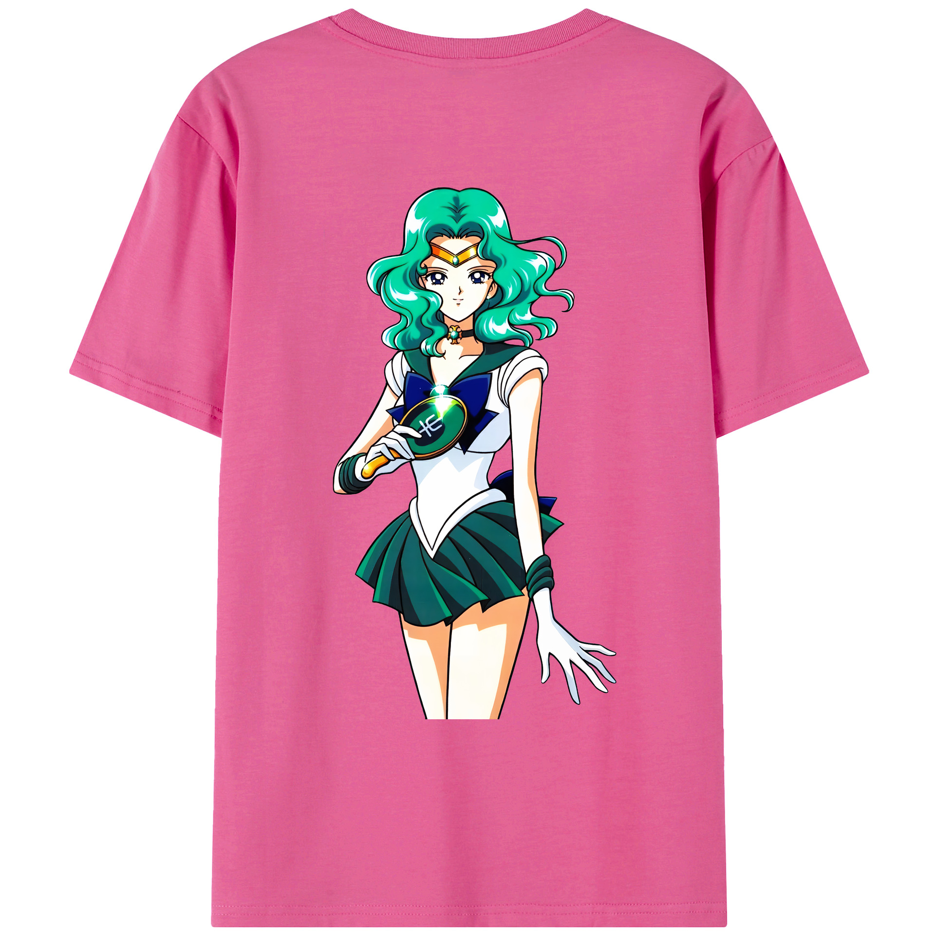 （画像用） 美少女戦士セーラームーン 海王 みちる（かいおう みちる） Sailor Moon Kaiou Michiru レディース半袖Tシャツ(バックプリント)