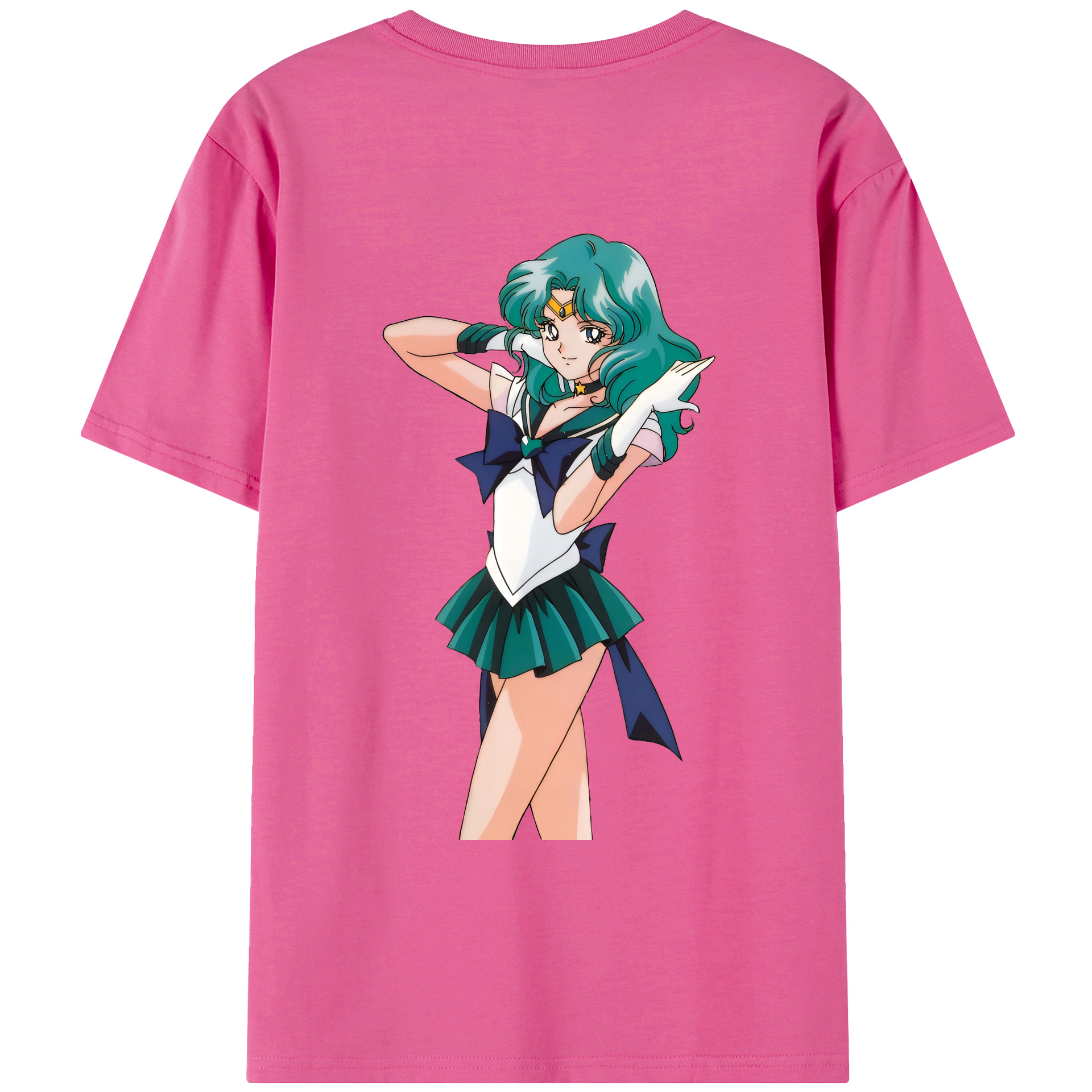（画像用） 美少女戦士セーラームーン 海王 みちる（かいおう みちる） Sailor Moon Kaiou Michiru レディース半袖Tシャツ(バックプリント)