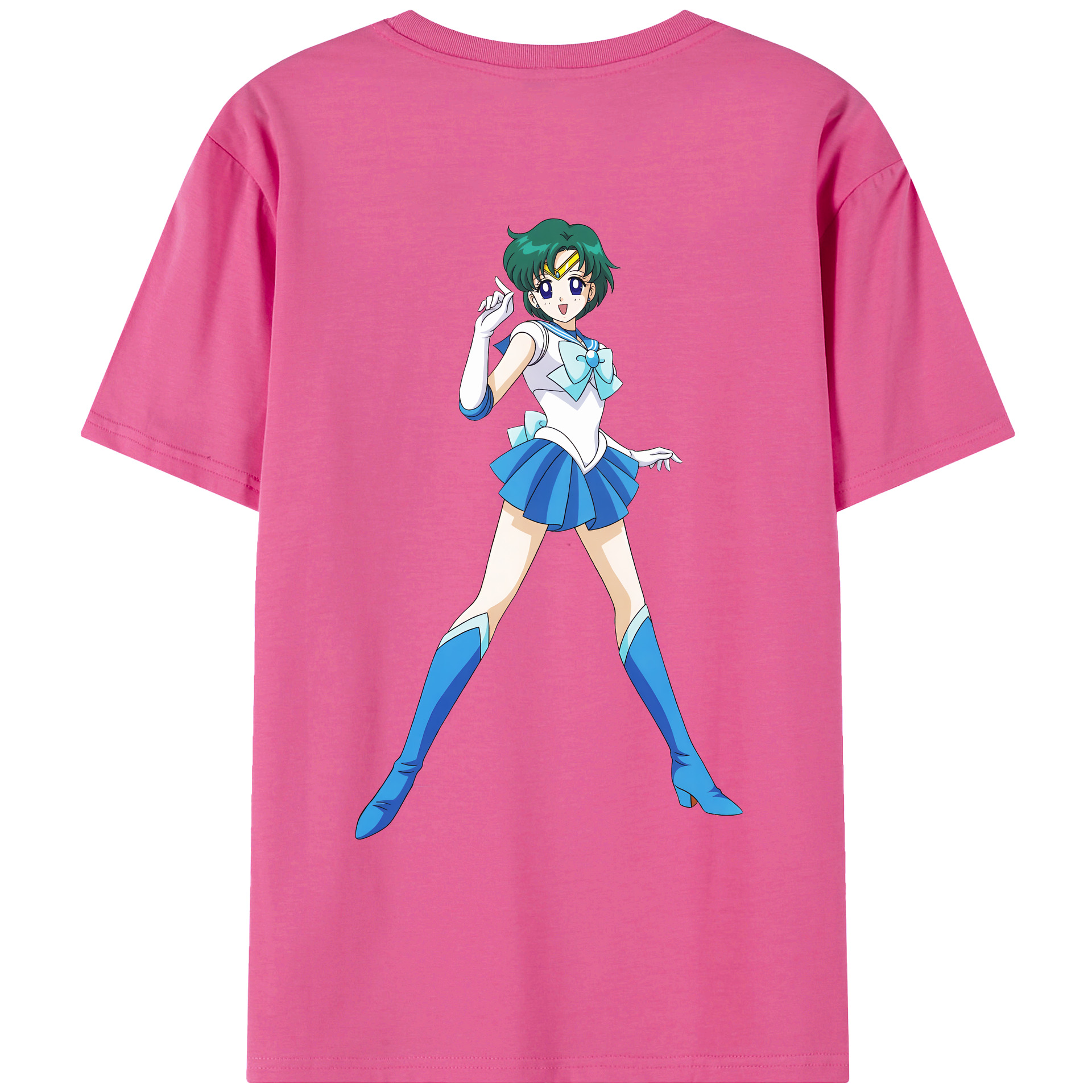 （画像用） 美少女戦士セーラームーン 海王 みちる（かいおう みちる） Sailor Moon Kaiou Michiru レディース半袖Tシャツ(バックプリント)