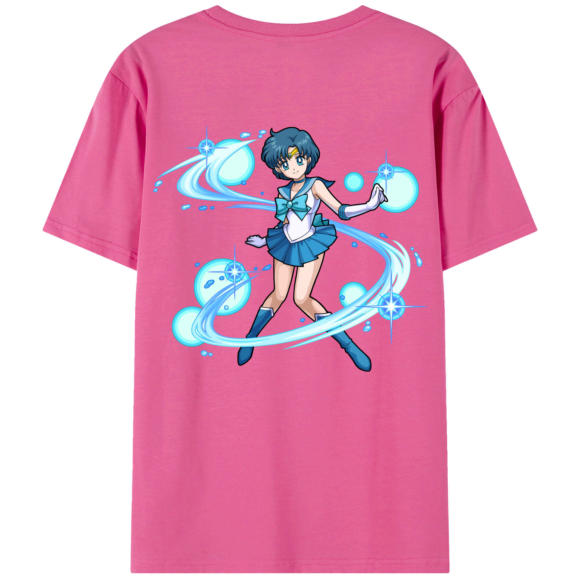 （画像用） 美少女戦士セーラームーン 水野 亜美 みずの あみ Sailor Moon Mizuno Ami レディース半袖Tシャツ(バックプリント)