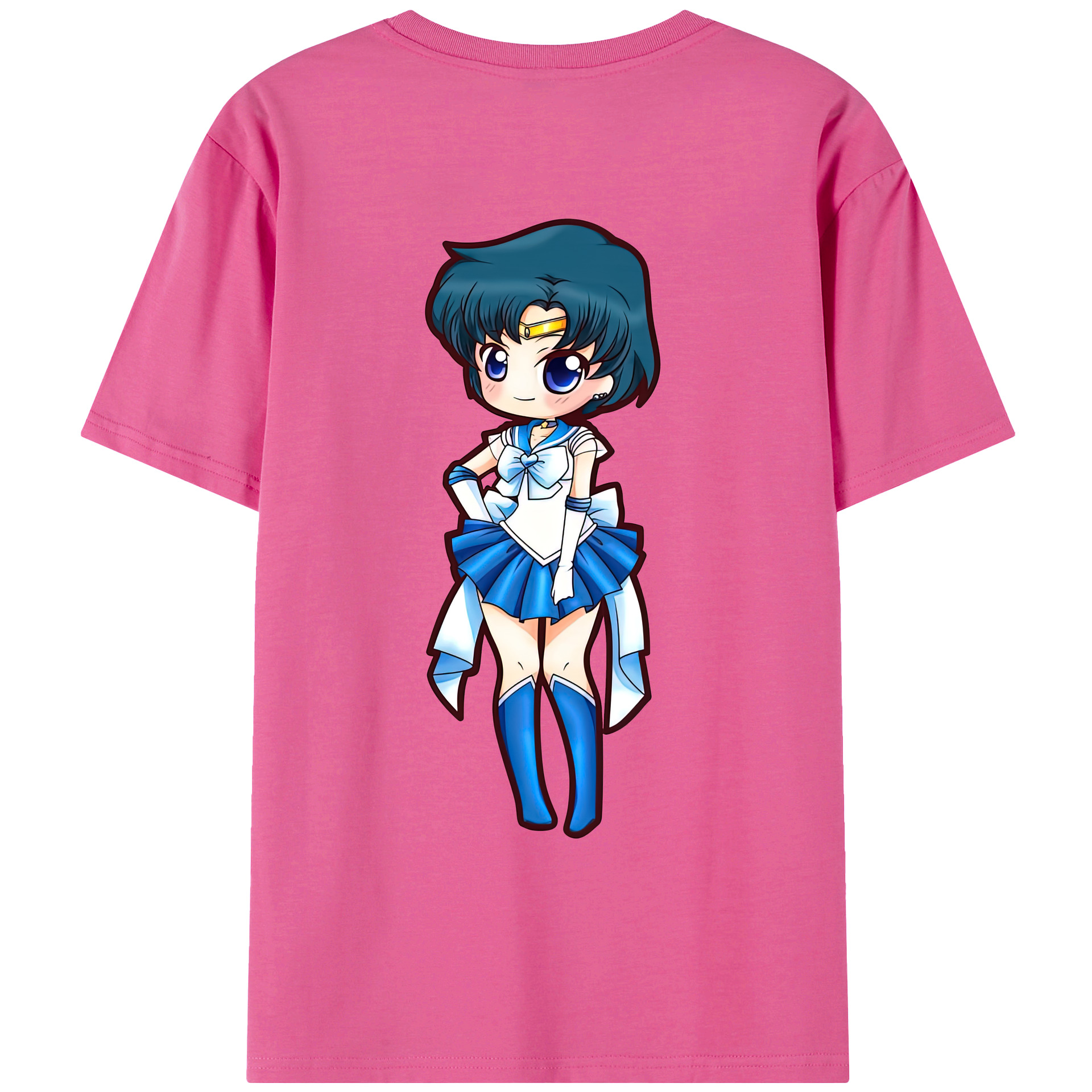 （画像用） 美少女戦士セーラームーン 水野 亜美 みずの あみ Sailor Moon Mizuno Ami レディース半袖Tシャツ(バックプリント)