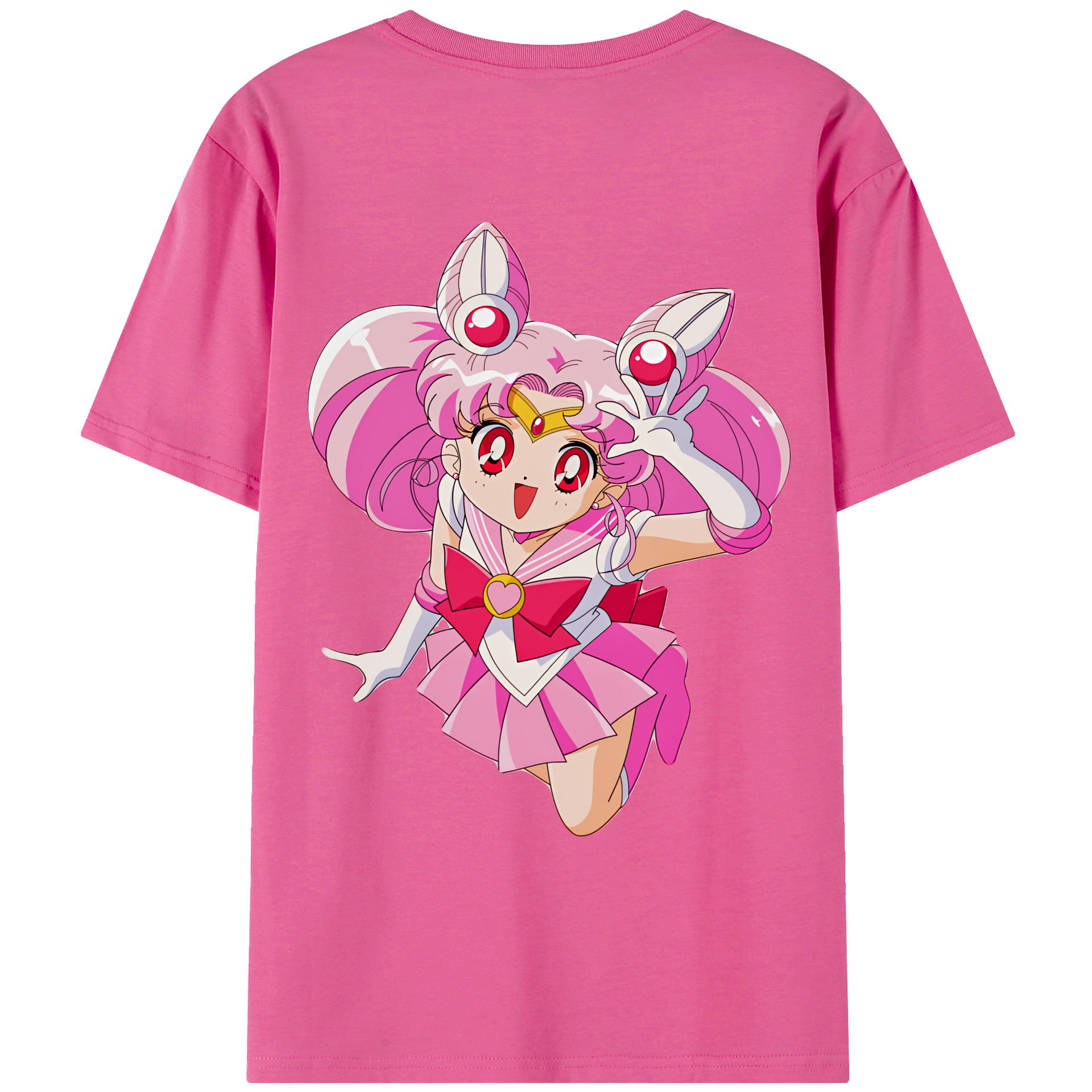 （画像用） 美少女戦士セーラームーン ちびうさ Sailor Moon Chibiusa Tsukino Usagi Small Lady Serenity レディース半袖Tシャツ(バックプリント)