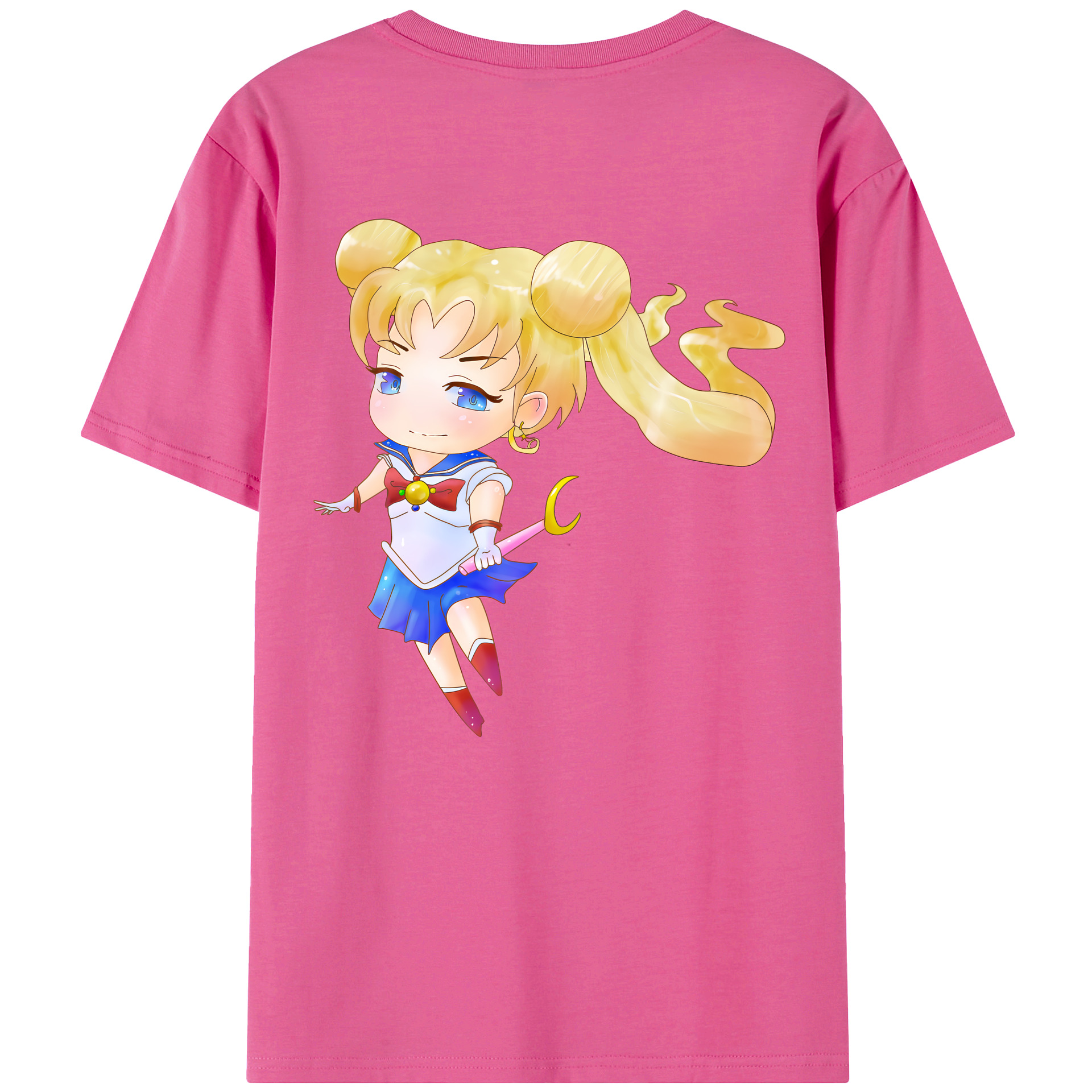 （画像用） 美少女戦士セーラームーン 愛野 美奈子 あいの みなこ Sailor Moon Aino Minako レディース半袖Tシャツ(バックプリント)