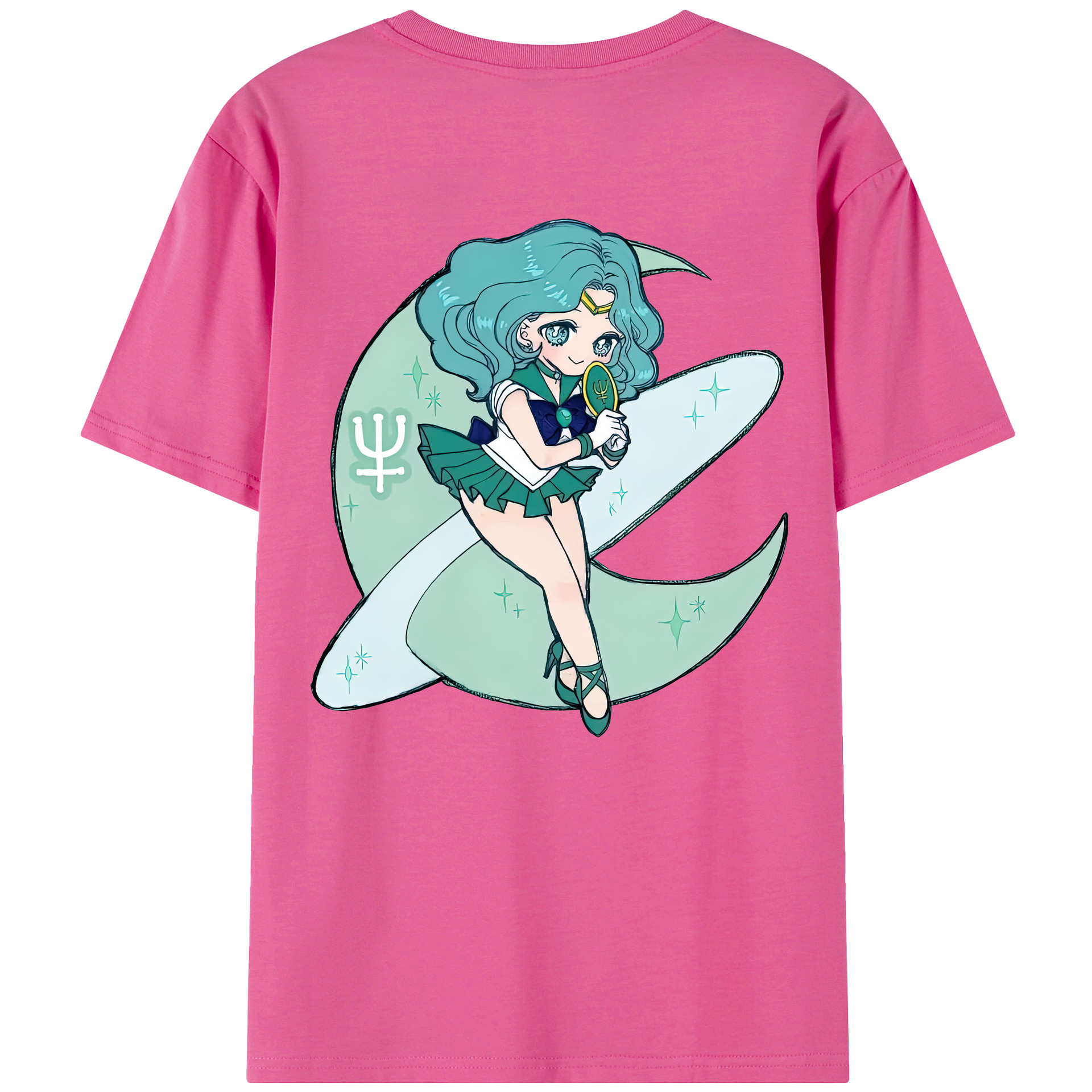（画像用） 美少女戦士セーラームーン 海王 みちる（かいおう みちる） Sailor Moon Kaiou Michiru レディース半袖Tシャツ(バックプリント)