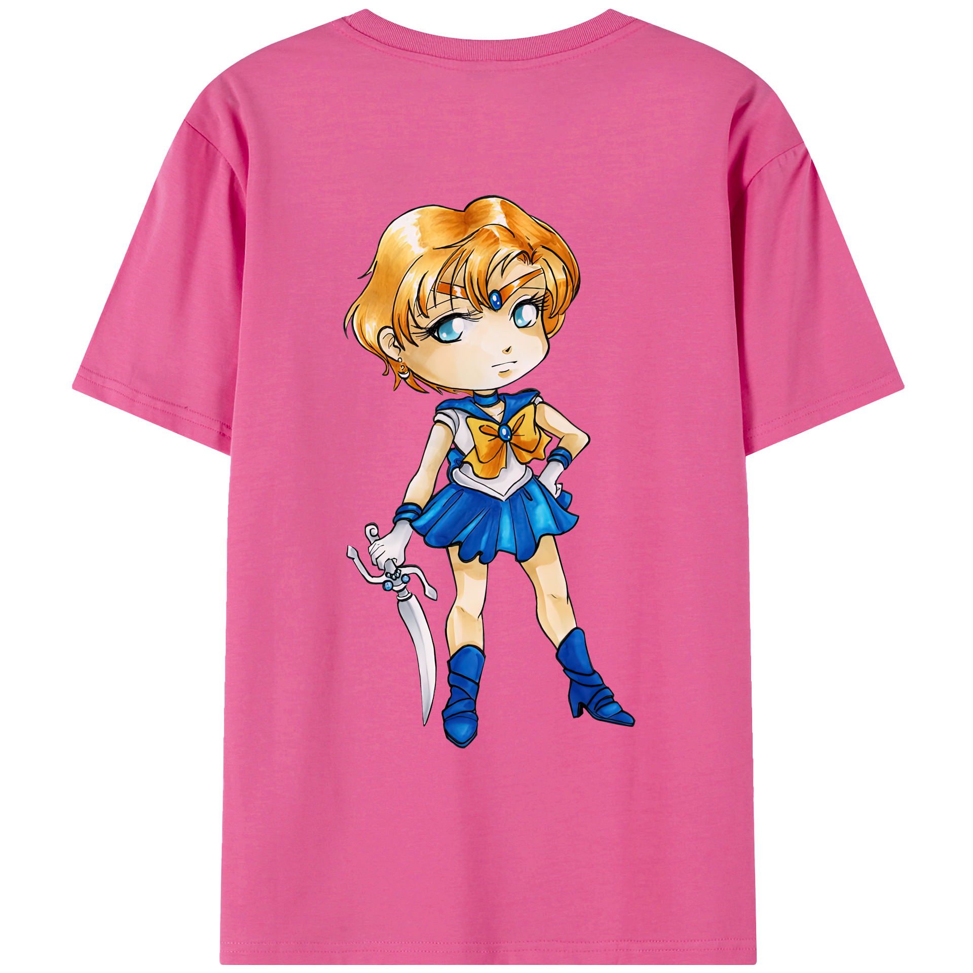 （画像用） 美少女戦士セーラームーン 天王はるか Sailor Moon Tenoh Haruka レディース半袖Tシャツ(バックプリント)