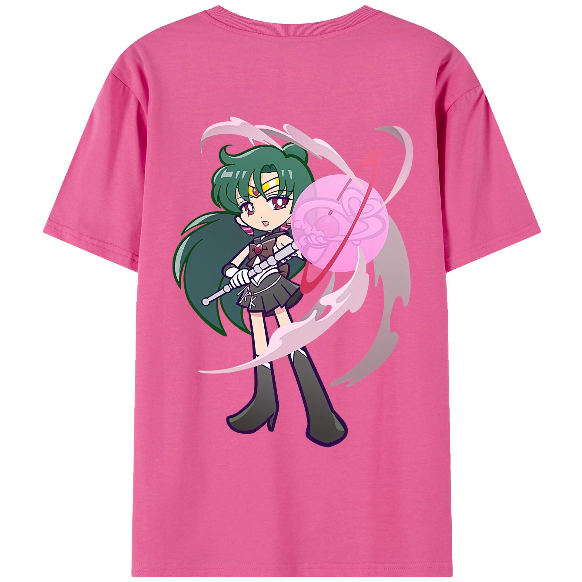 （画像用） 美少女戦士セーラームーン 冥王せつな Sailor Moon Meiou Setsuna レディース半袖Tシャツ(バックプリント)