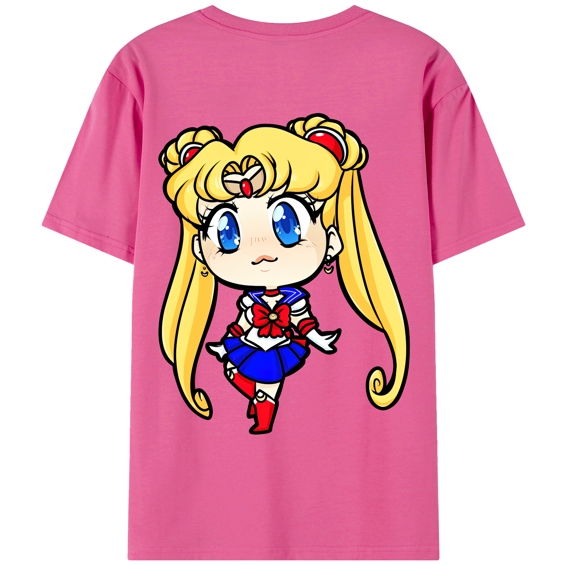 （画像用） 美少女戦士セーラームーン 月野 うさぎ つきの うさぎ Sailor Moon Tsukino Usagi レディース半袖Tシャツ(バックプリント)
