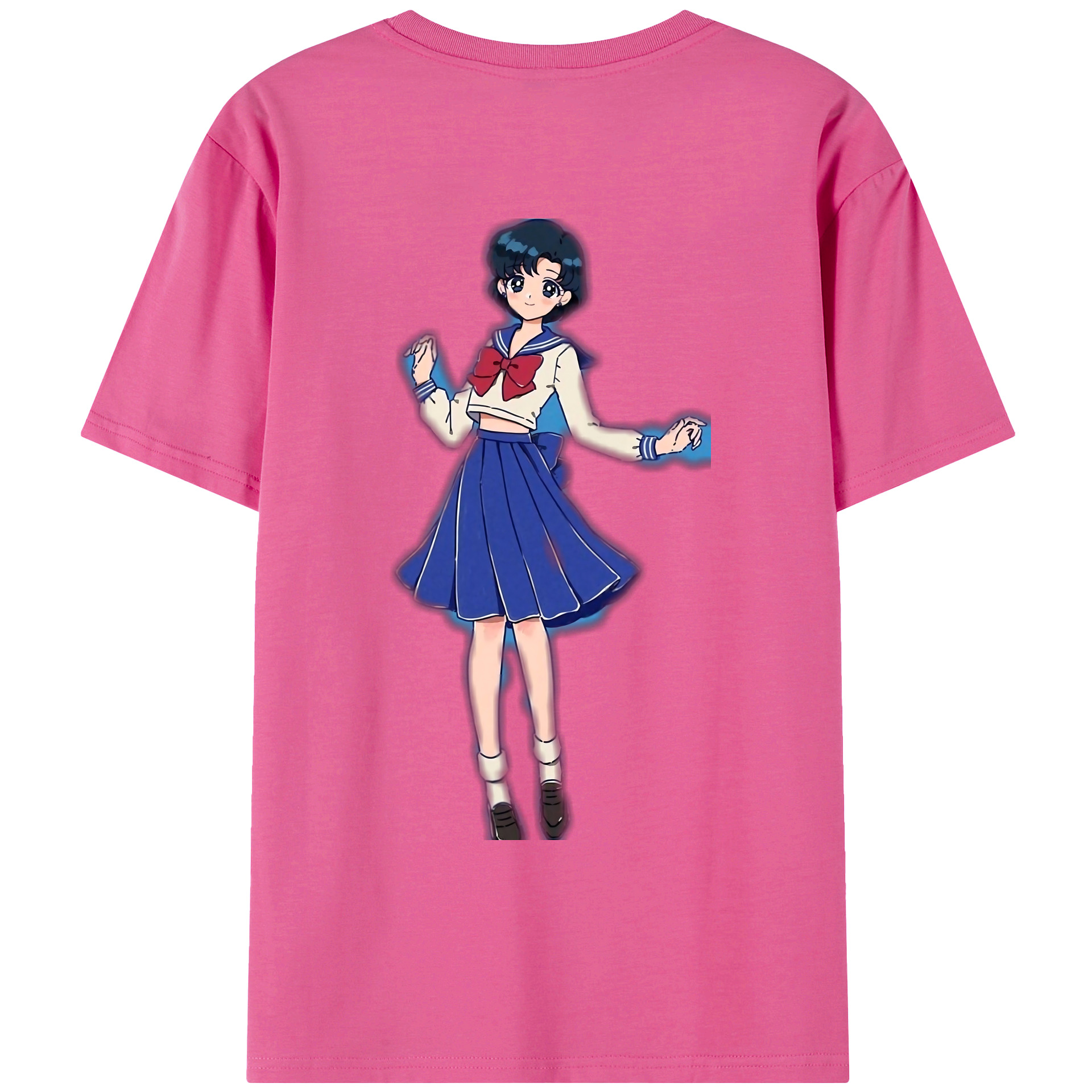 （画像用） 美少女戦士セーラームーン 水野 亜美 みずの あみ Sailor Moon Mizuno Ami レディース半袖Tシャツ(バックプリント)