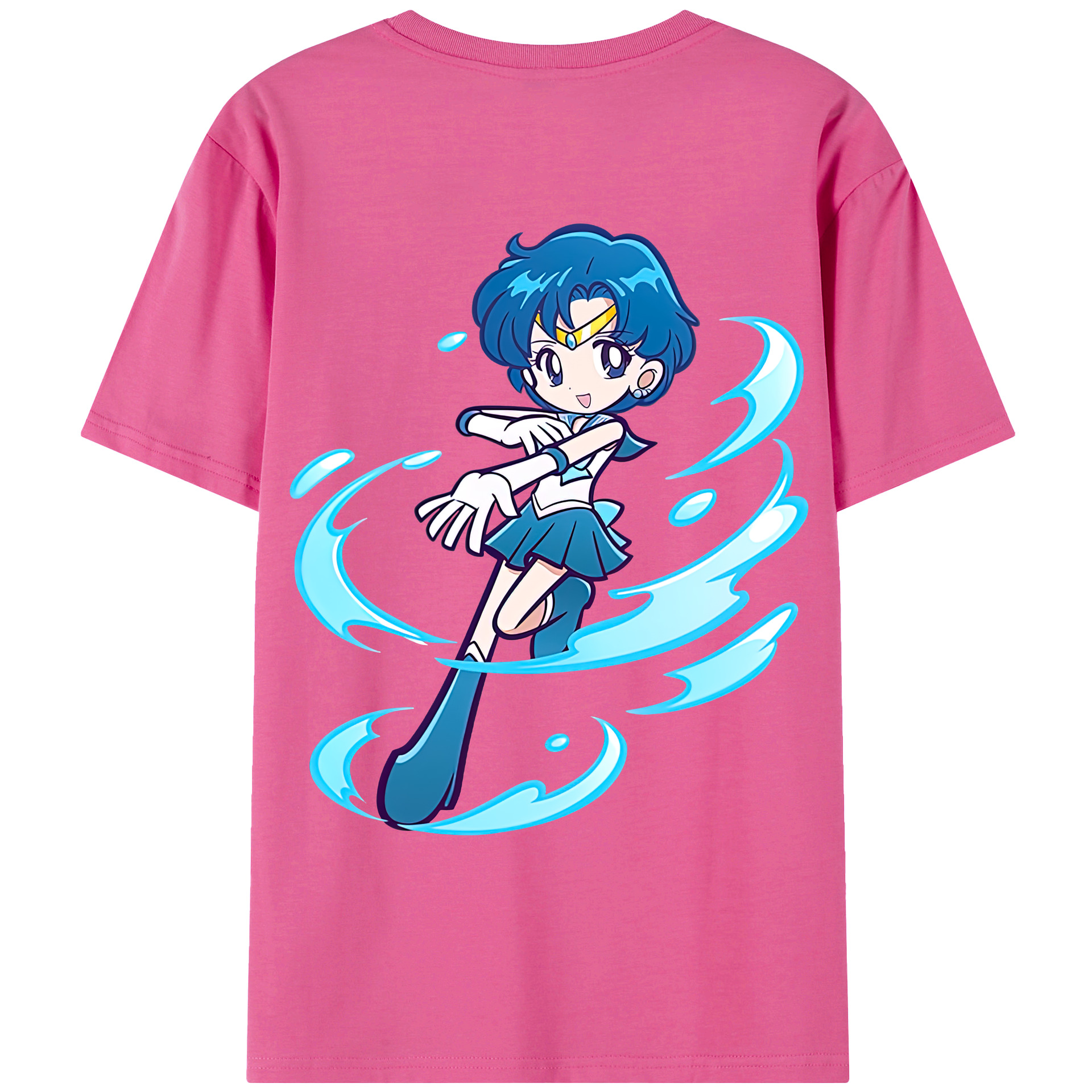 （画像用） 美少女戦士セーラームーン 水野 亜美 みずの あみ Sailor Moon Mizuno Ami レディース半袖Tシャツ(バックプリント)