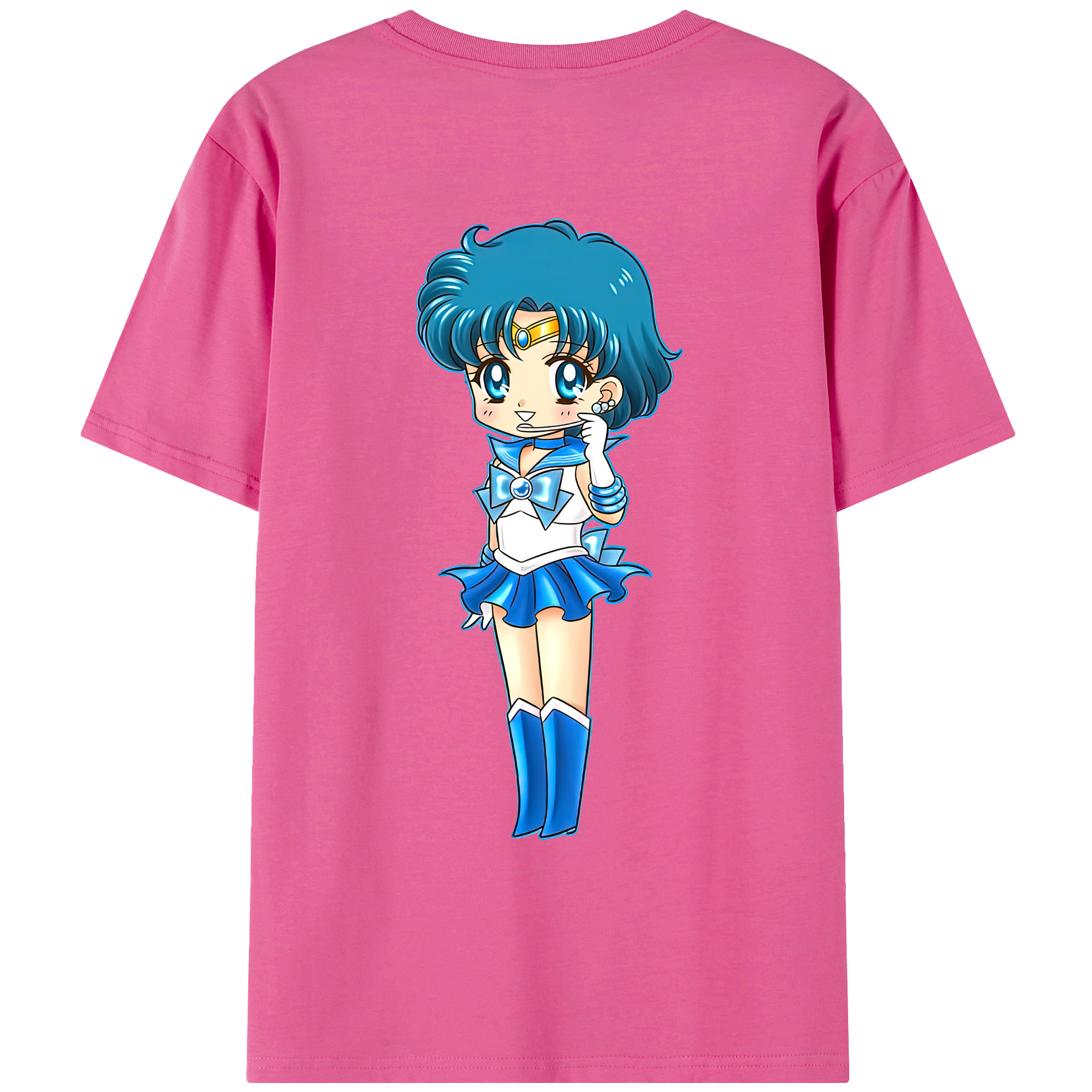 （画像用） 美少女戦士セーラームーン 水野 亜美 みずの あみ Sailor Moon Mizuno Ami レディース半袖Tシャツ(バックプリント)