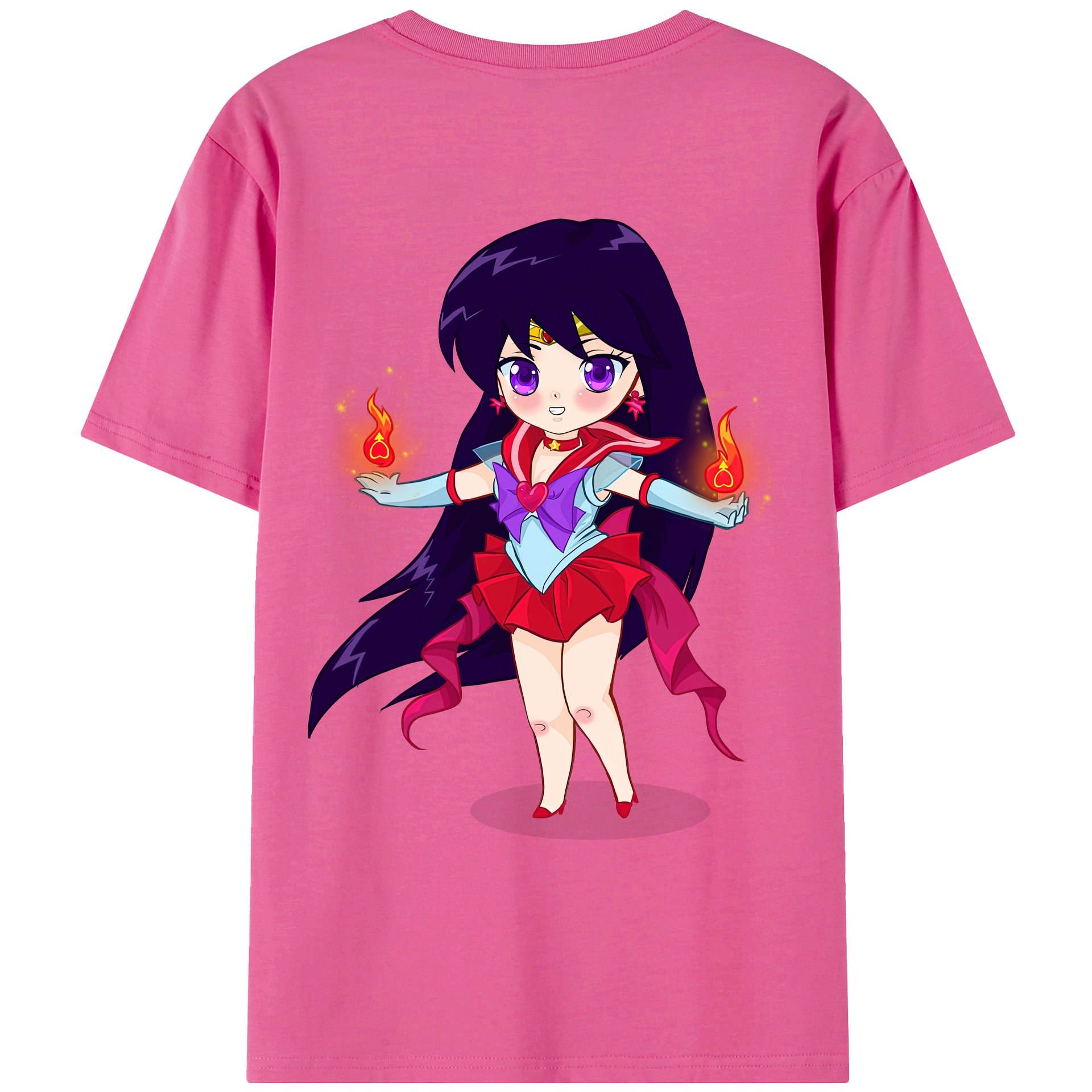 （画像用） 美少女戦士セーラームーン 火野レイ ひの レイ Sailor Moon Hino Rei （セーラーマーズ,Sailor Mars） レディース半袖Tシャツ(バックプリント)