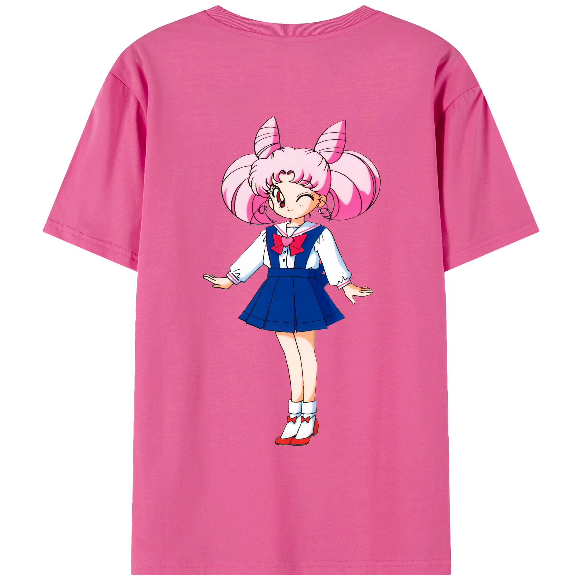 （画像用） 美少女戦士セーラームーン ちびうさ Sailor Moon Chibiusa Tsukino Usagi Small Lady Serenity レディース半袖Tシャツ(バックプリント)