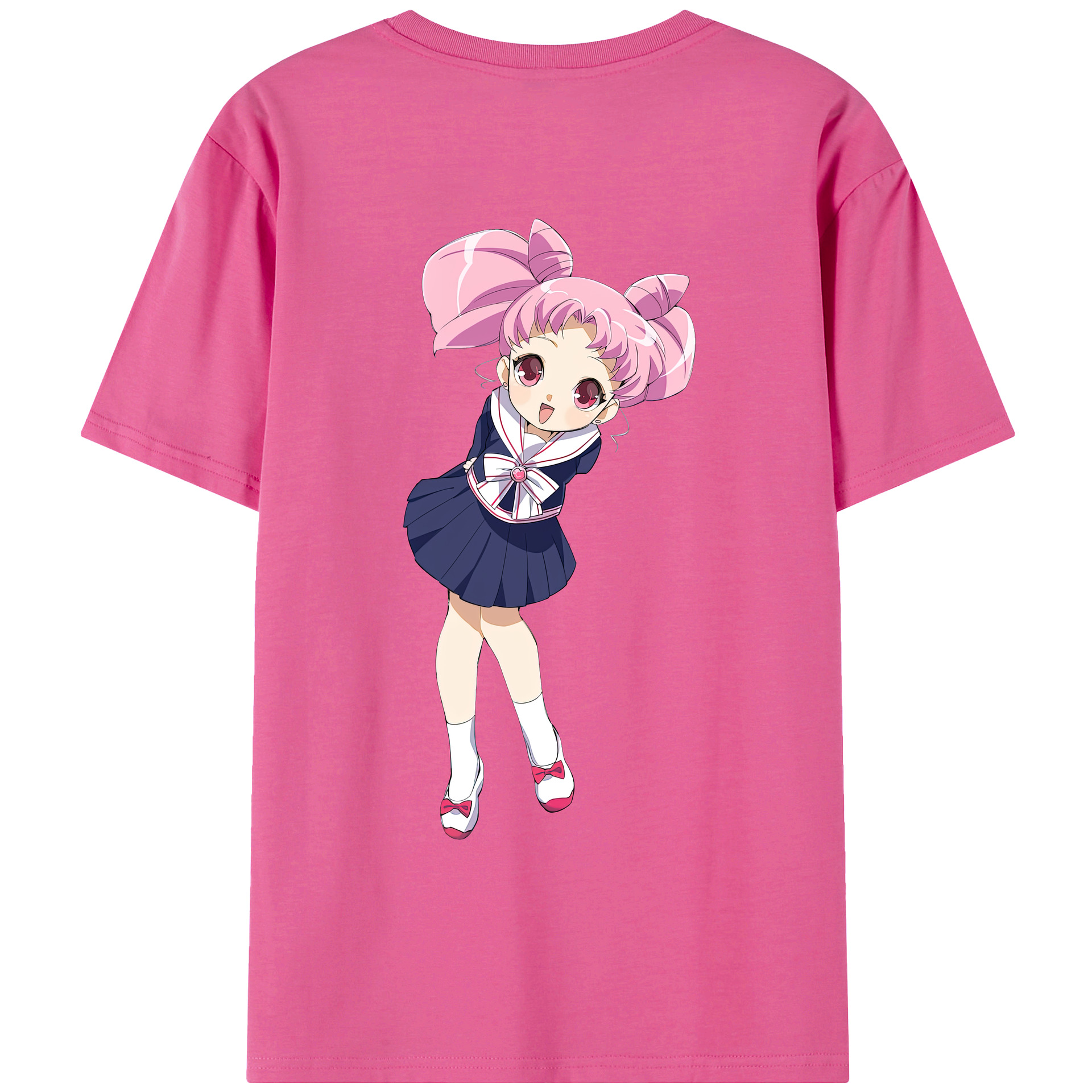 （画像用） 美少女戦士セーラームーン ちびうさ Sailor Moon Chibiusa Tsukino Usagi Small Lady Serenity レディース半袖Tシャツ(バックプリント)